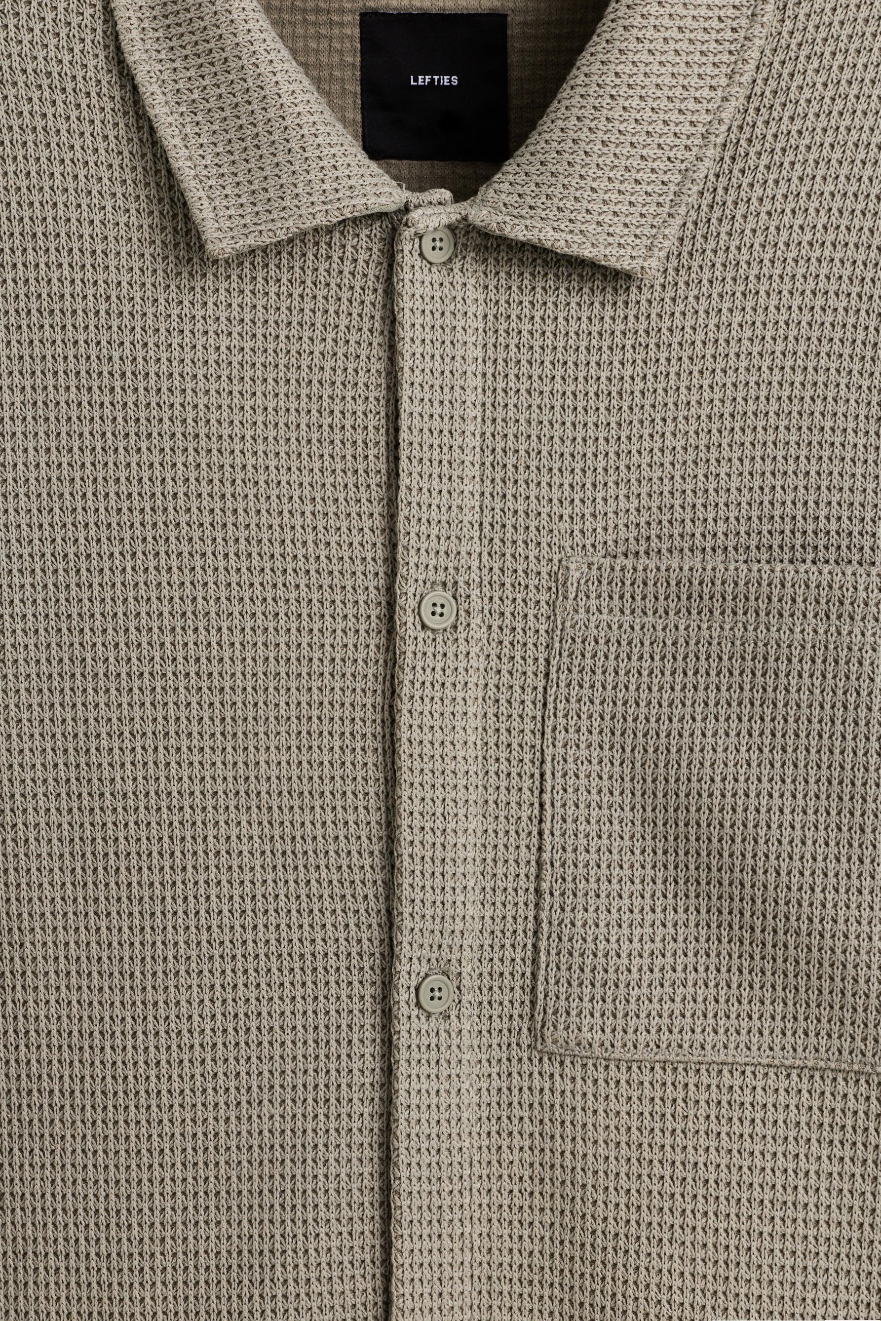 Waffle texture shirt — PALE GREEN
