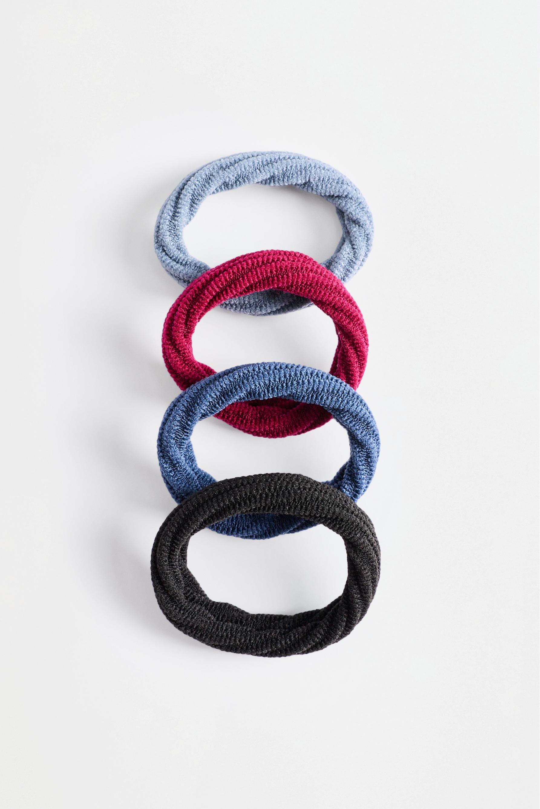 Ribbed Hair Ties (12-Pack) — BURGUNDY