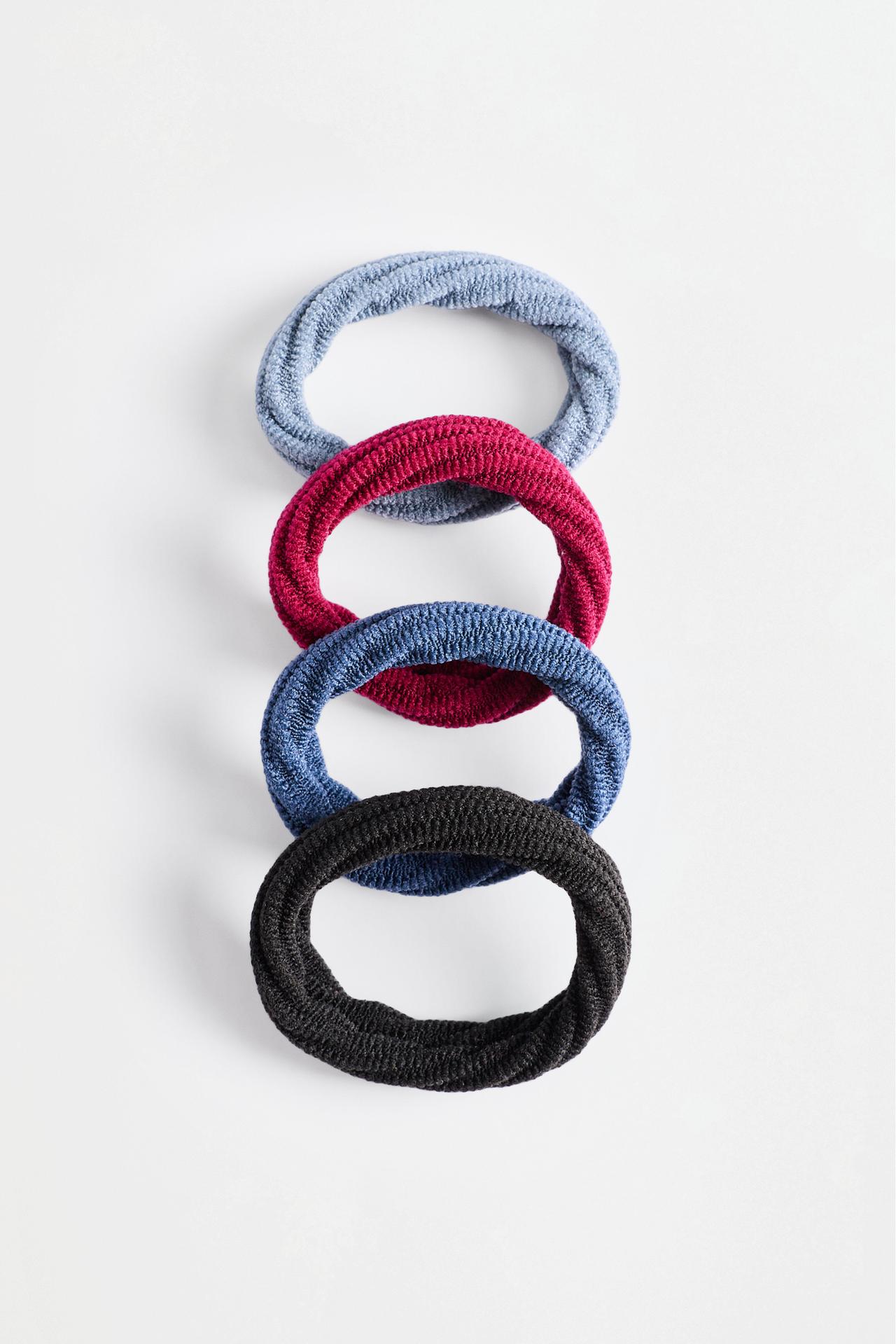 Ribbed Hair Ties (12-Pack) — BURGUNDY
