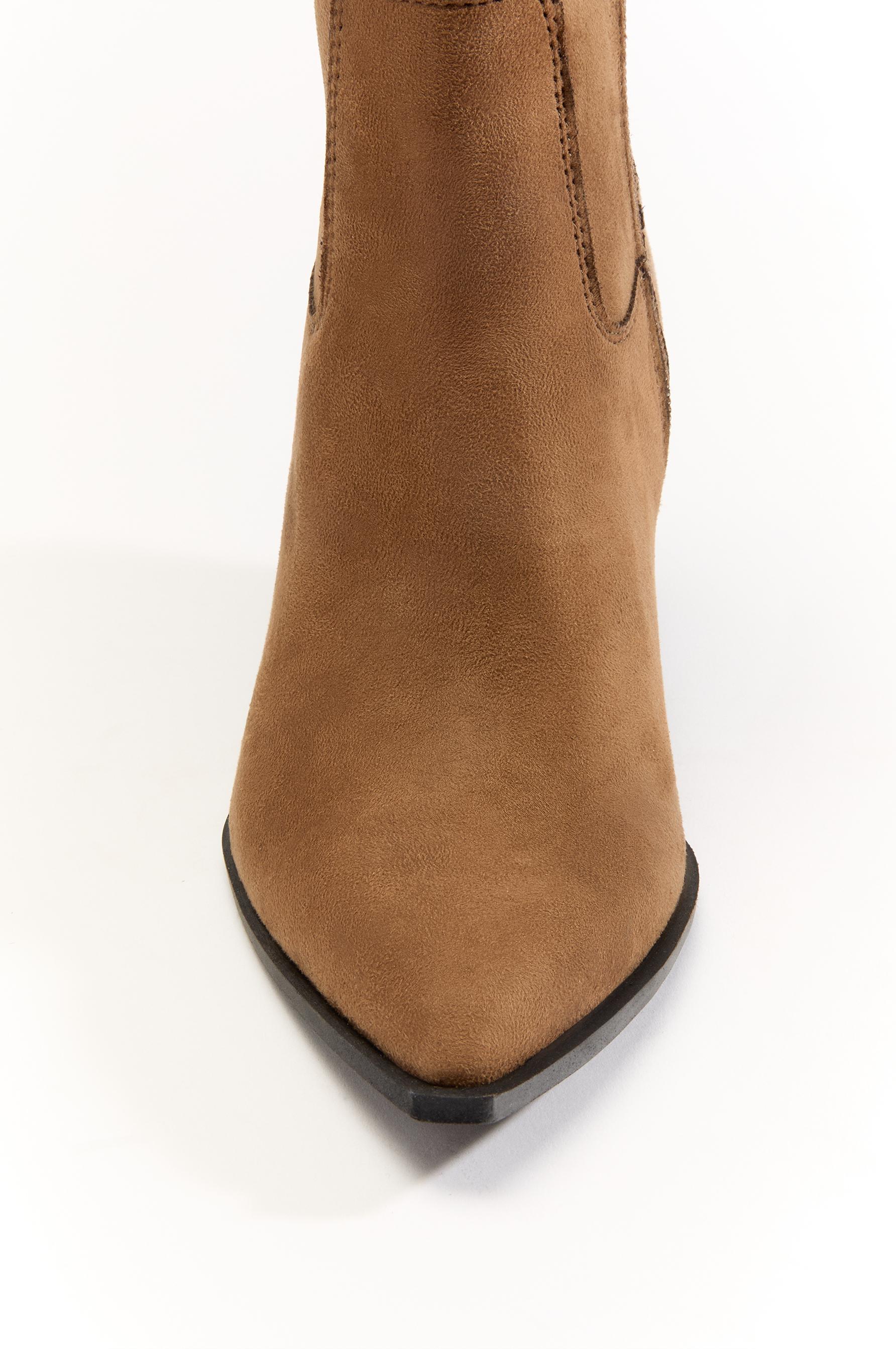 Faux suede ankle boots — LEATHER