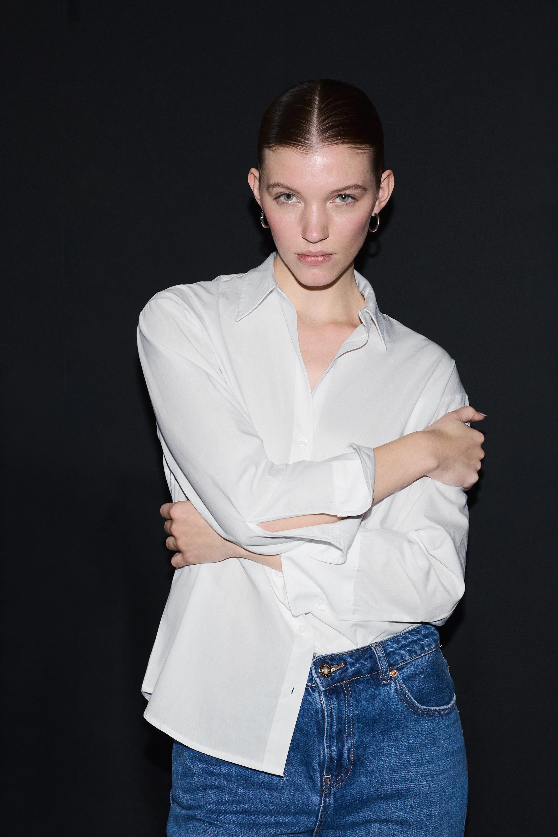 Basic poplin shirt — WHITE