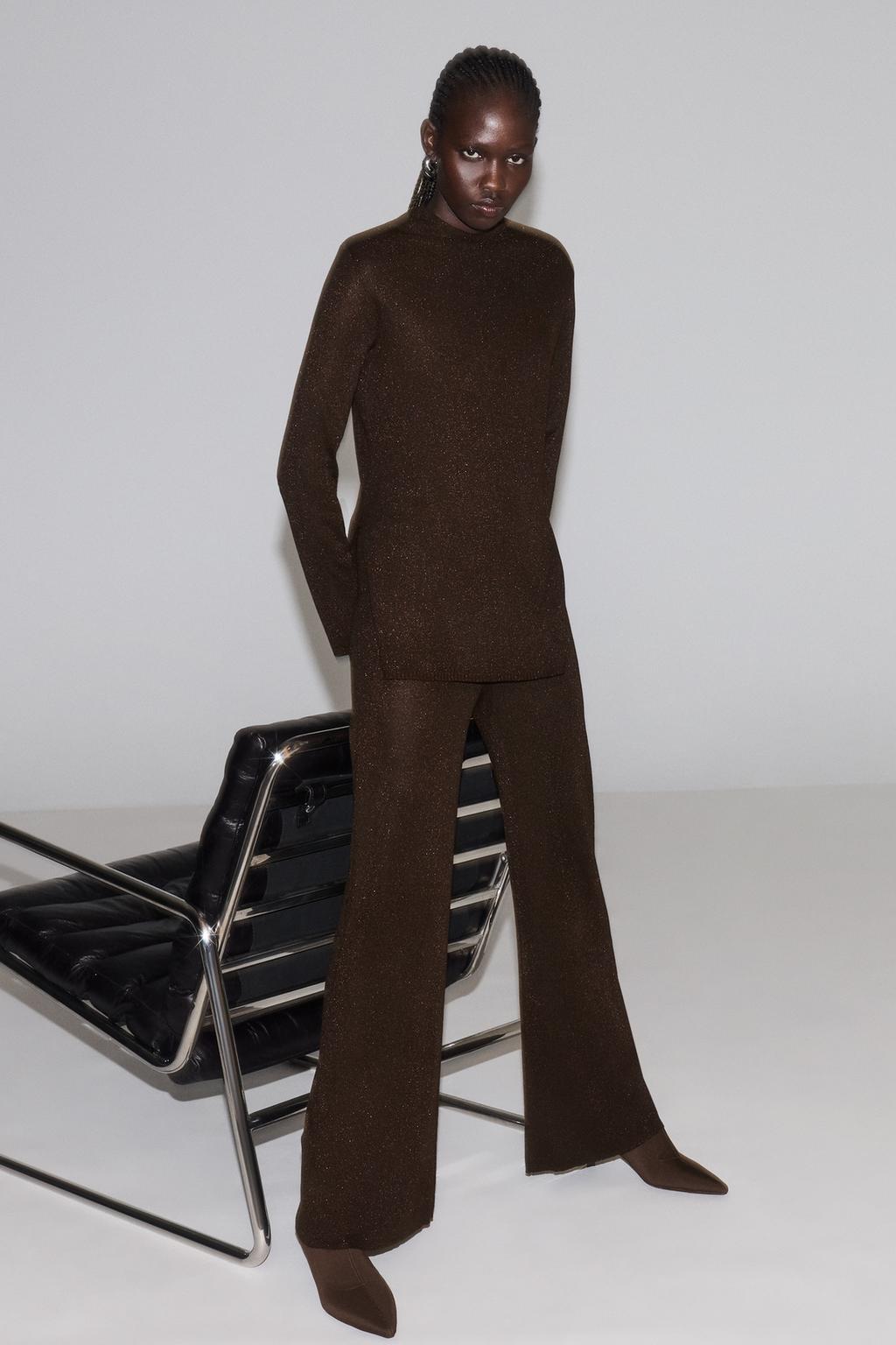 Metallic knit sweater