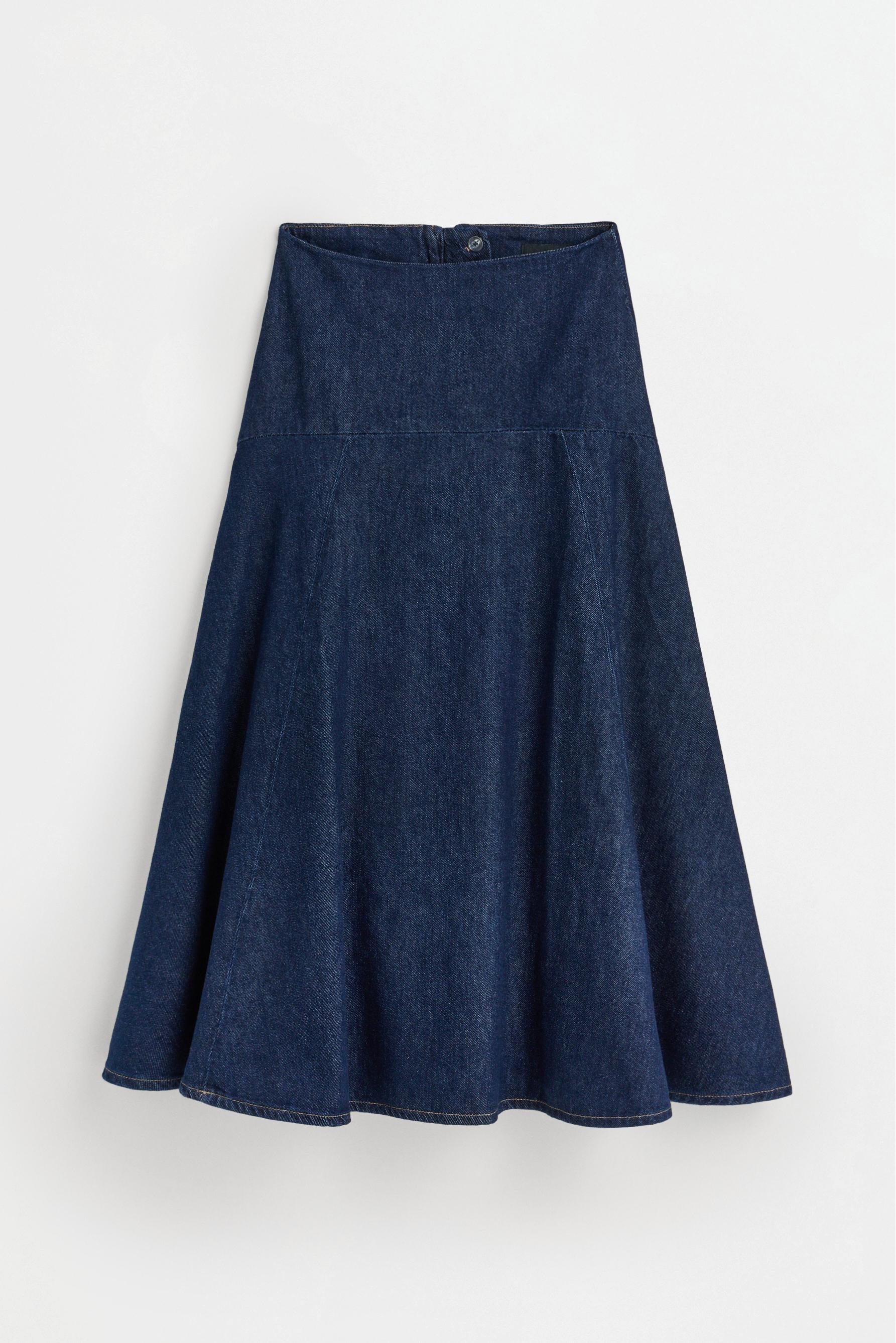Falda denim midi capa