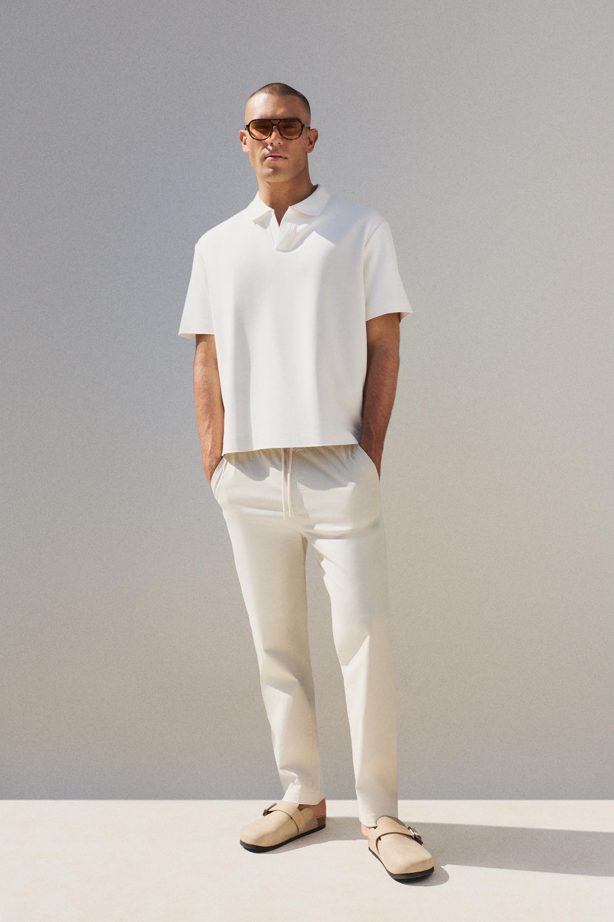 Slim fit jogger trousers — ECRU