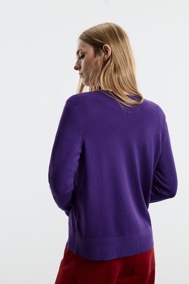 Basic V-neck sweater — LAVENDER 4