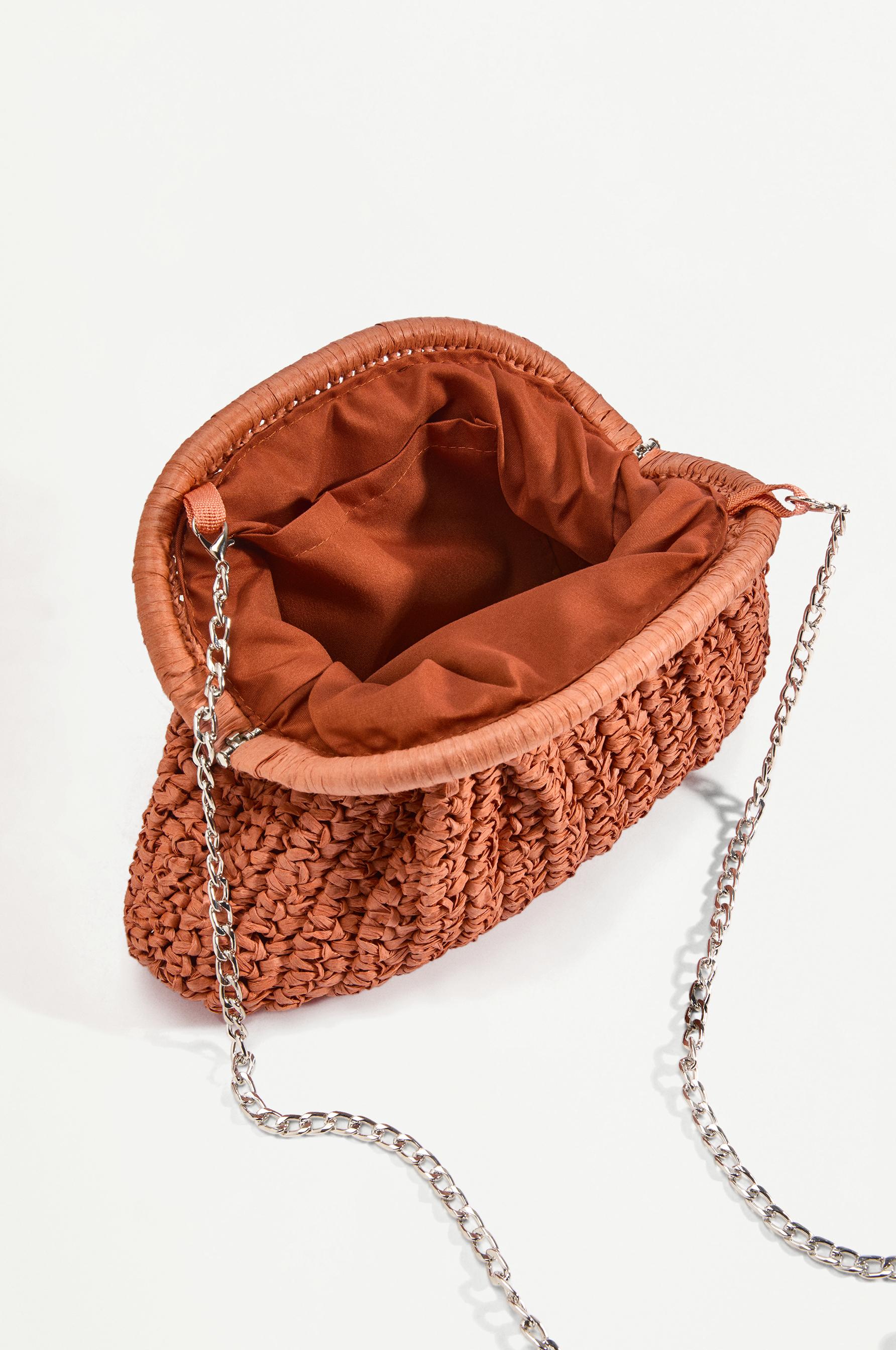 Natural effect clutch bag — ORANGE