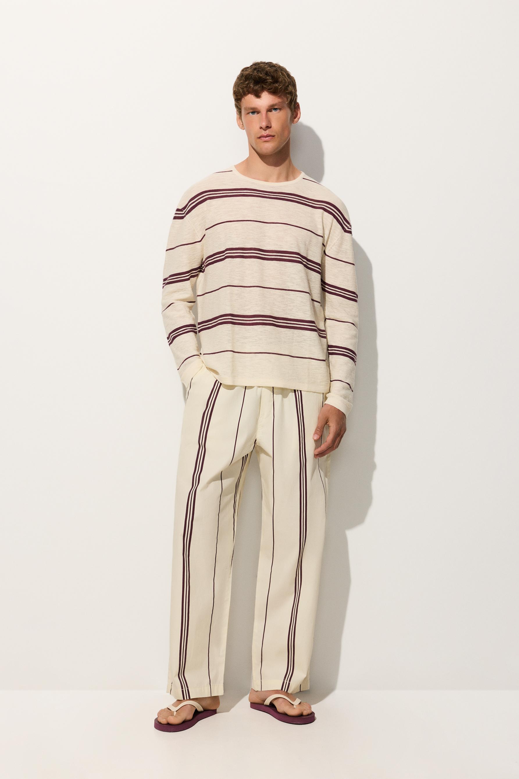 Men's | Beige stripe joggers — OFF WHITE