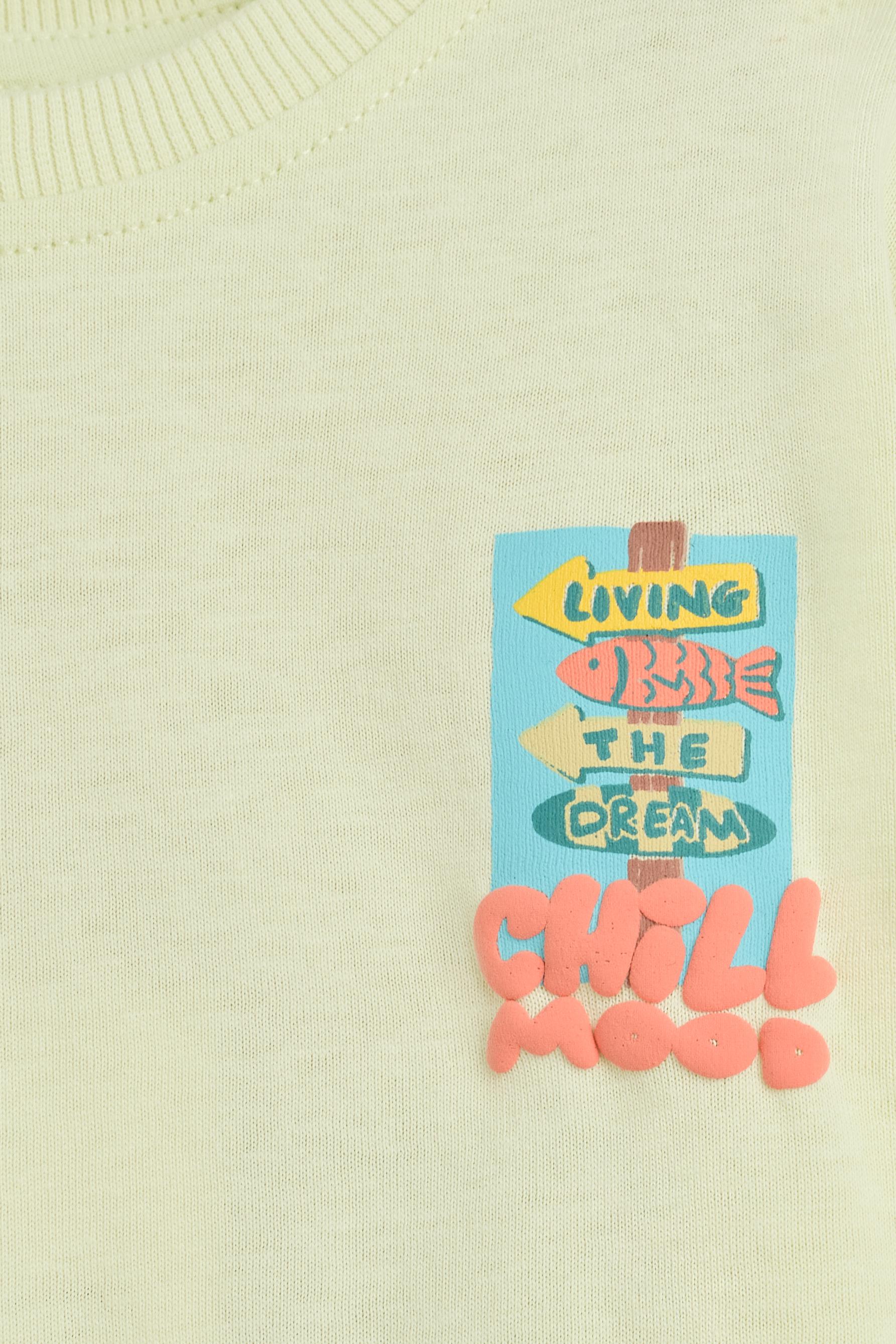 T-shirt with a maxi print on the back — LIME GREEN