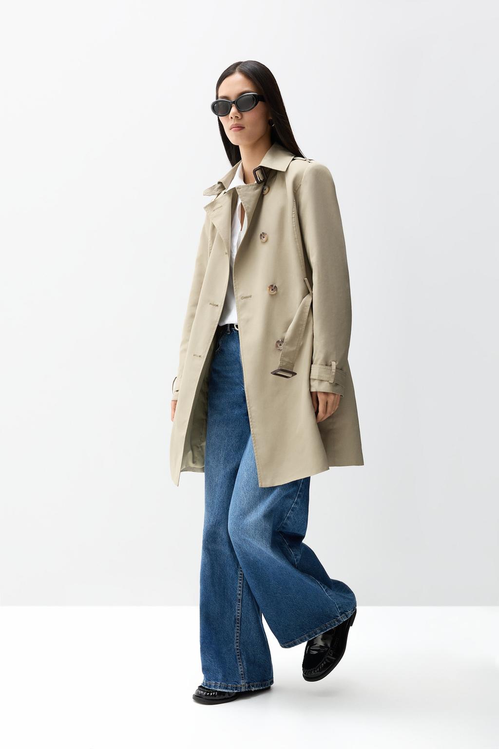 Belted trench coat