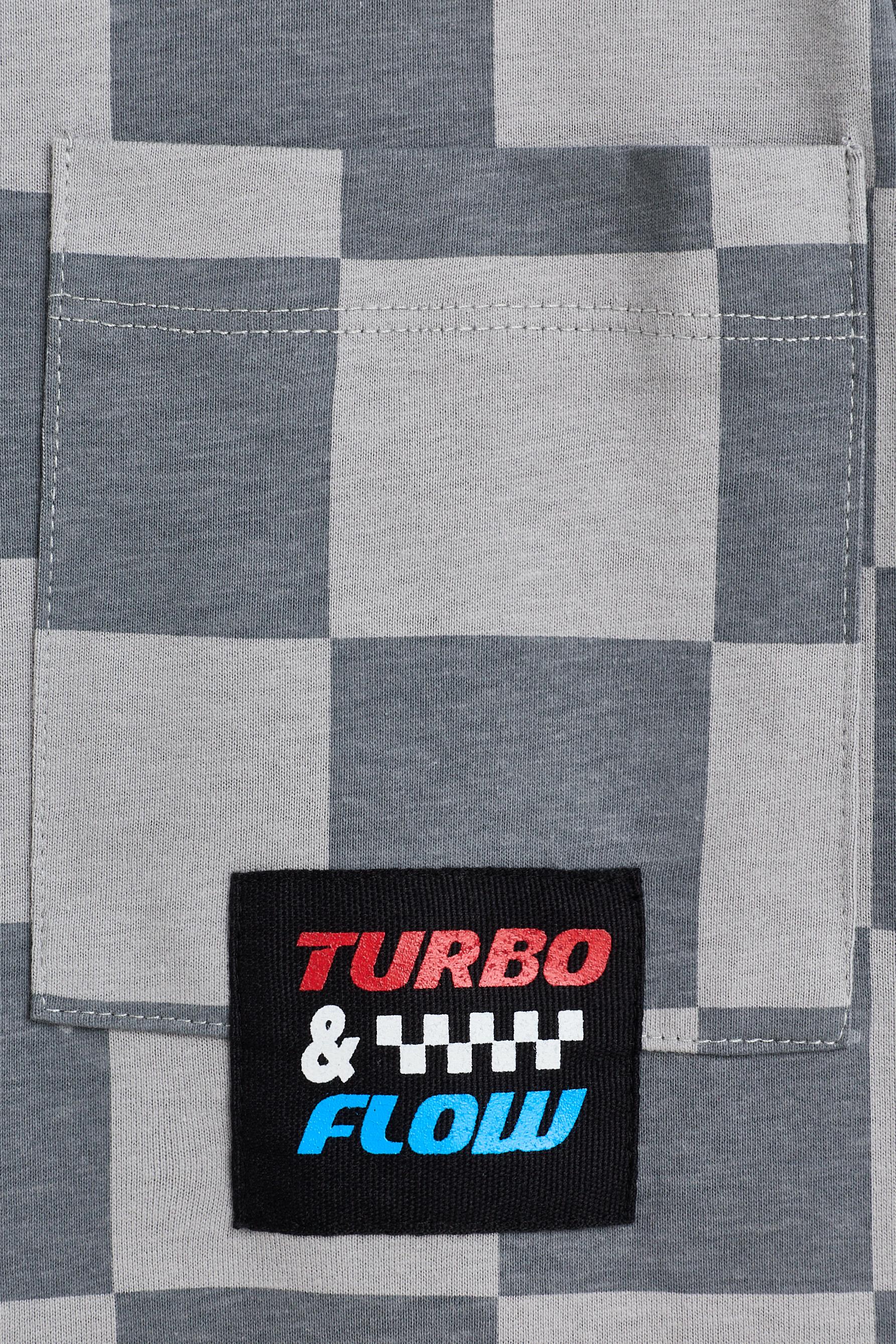Plaid T-shirt — CHARCOAL GREY