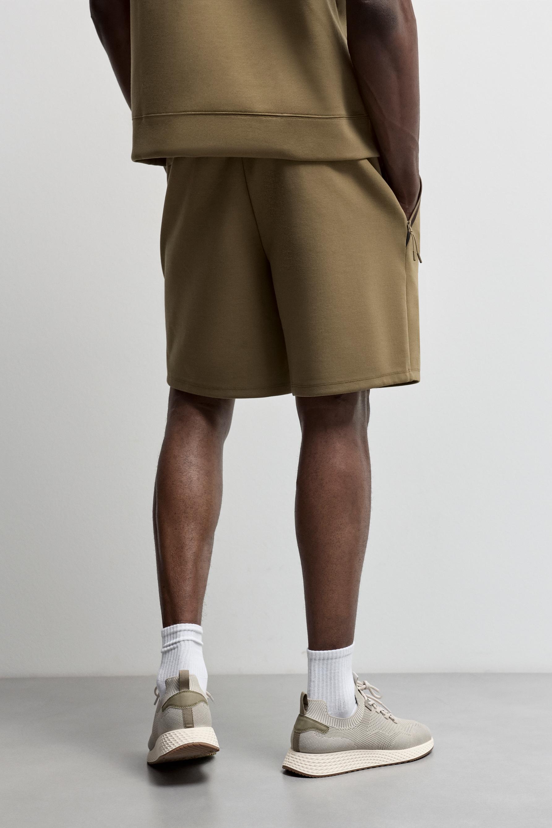 Basic interlock Bermuda shorts — OLIVE GREEN
