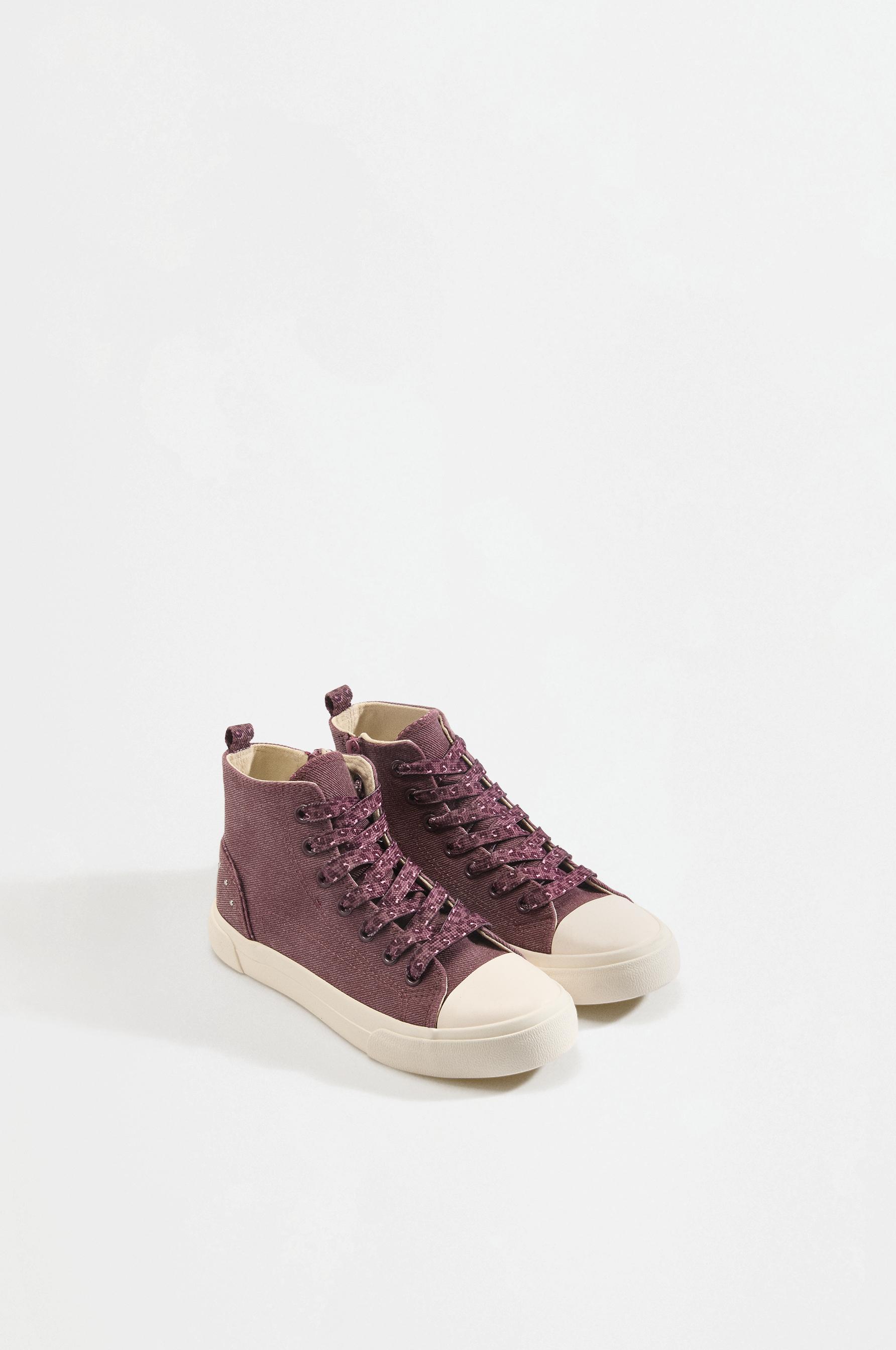 Fabric ankle sneakers — BURGUNDY