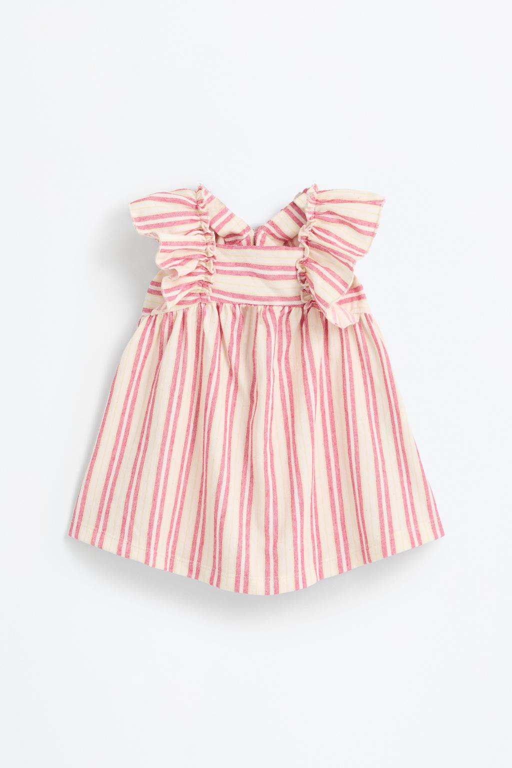 Striped dress with ruffles