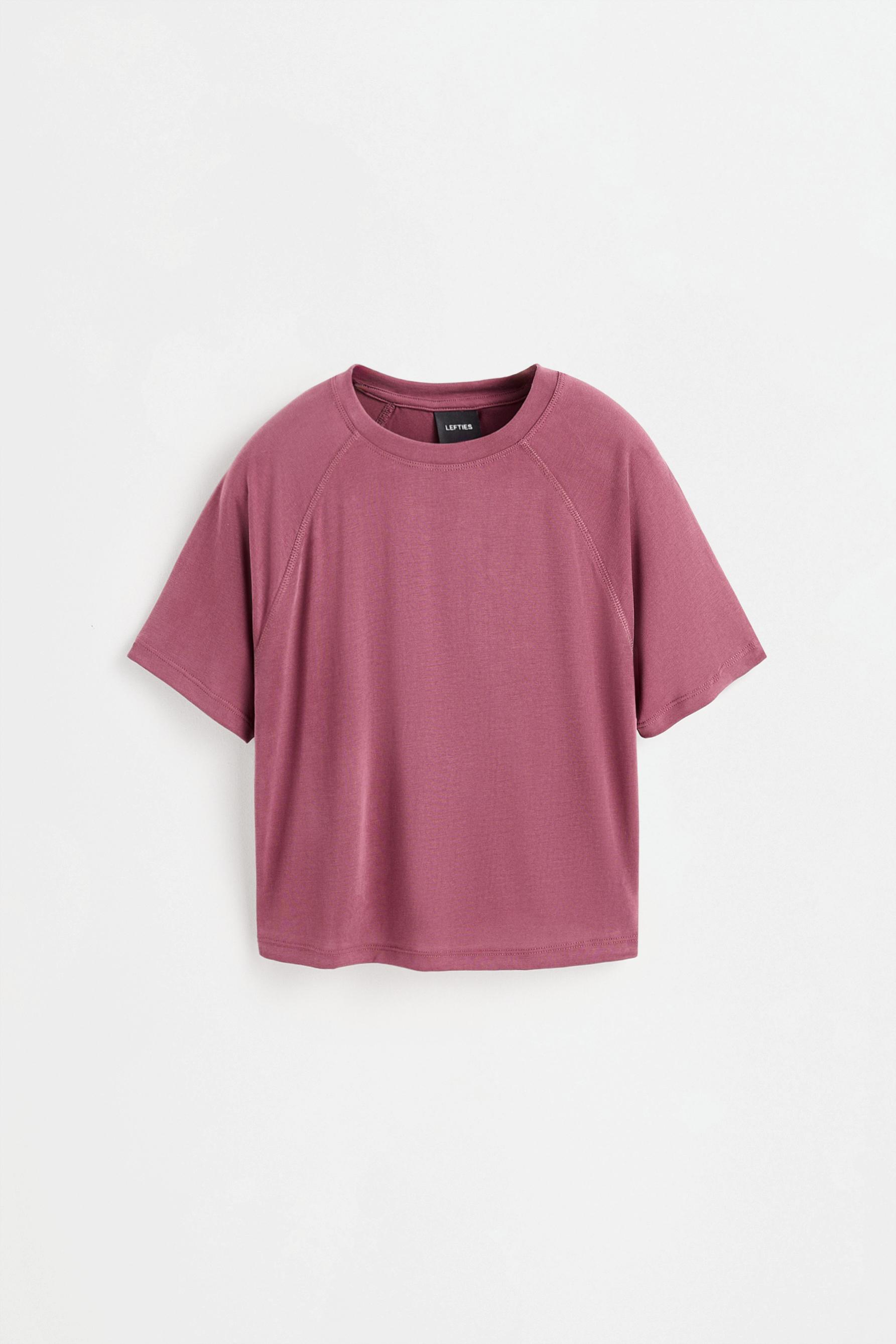 Cropped flowing T-shirt — DARK PINK
