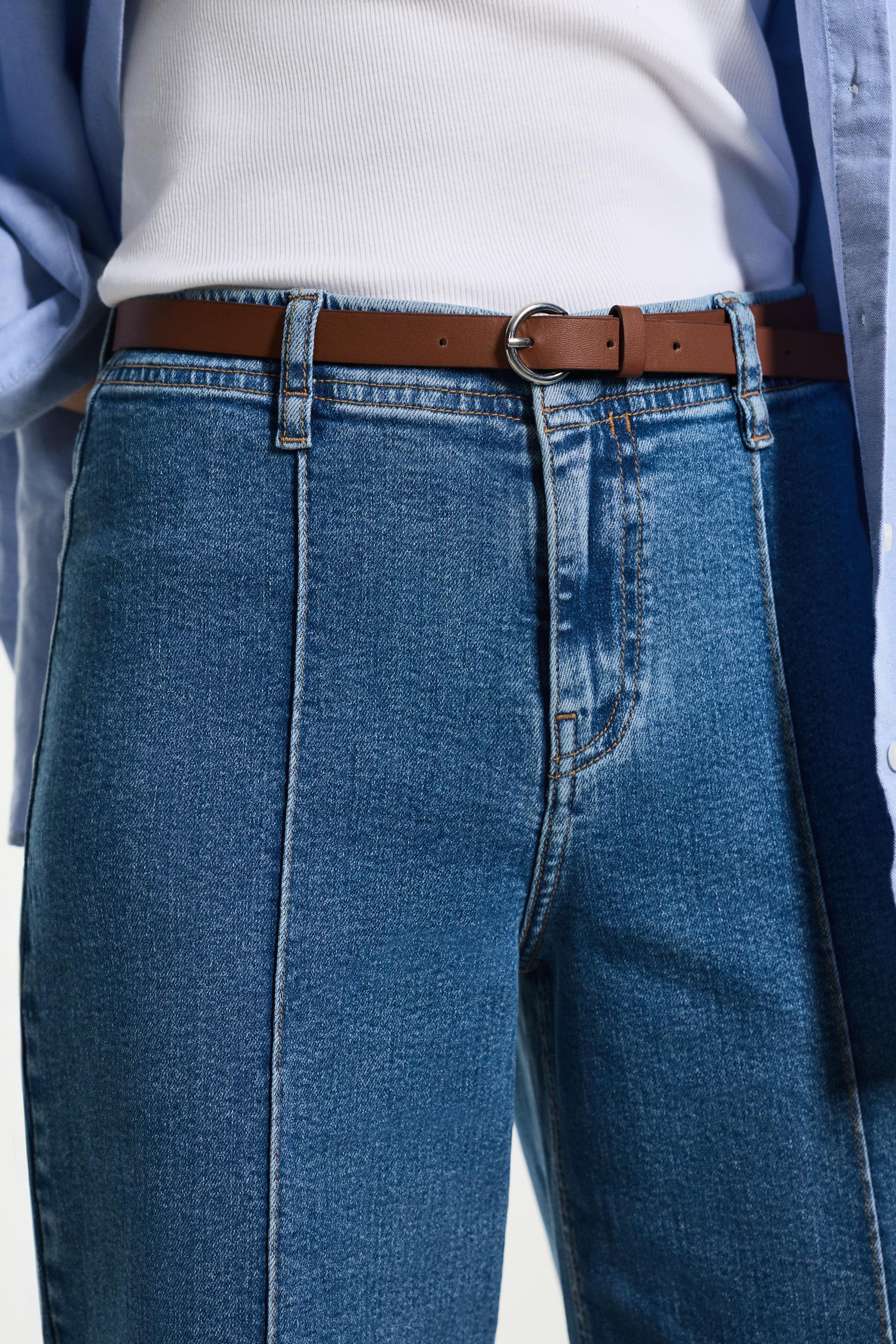 Straight leg seam detail jeans — INDIGO