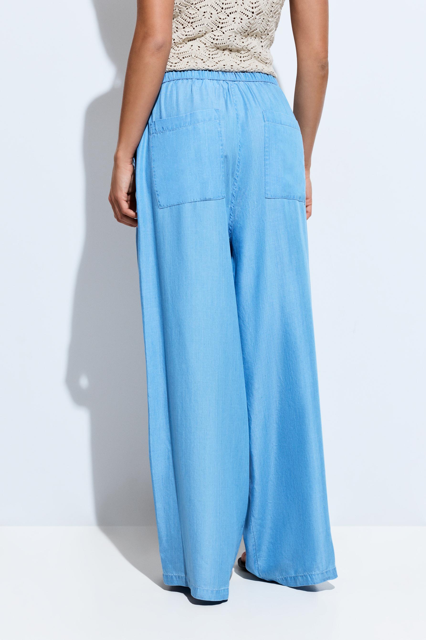 Lightweight wide-leg jeans — PALE BLUE