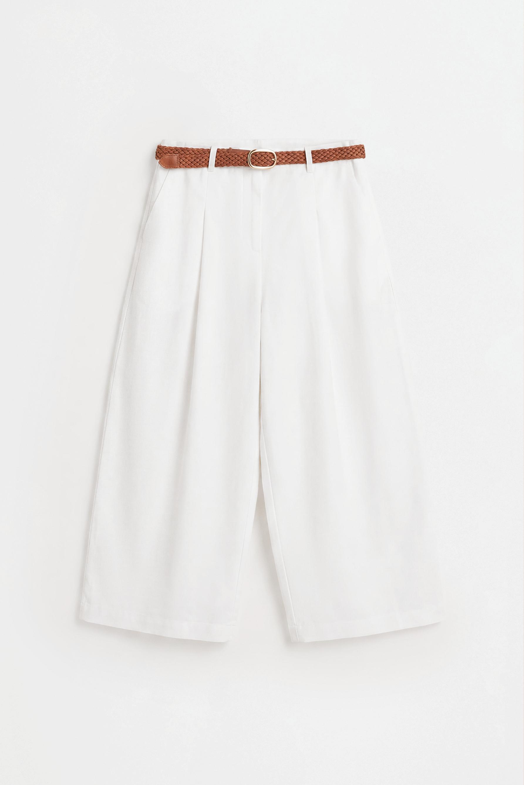 Barrel trousers with belt — WHITE