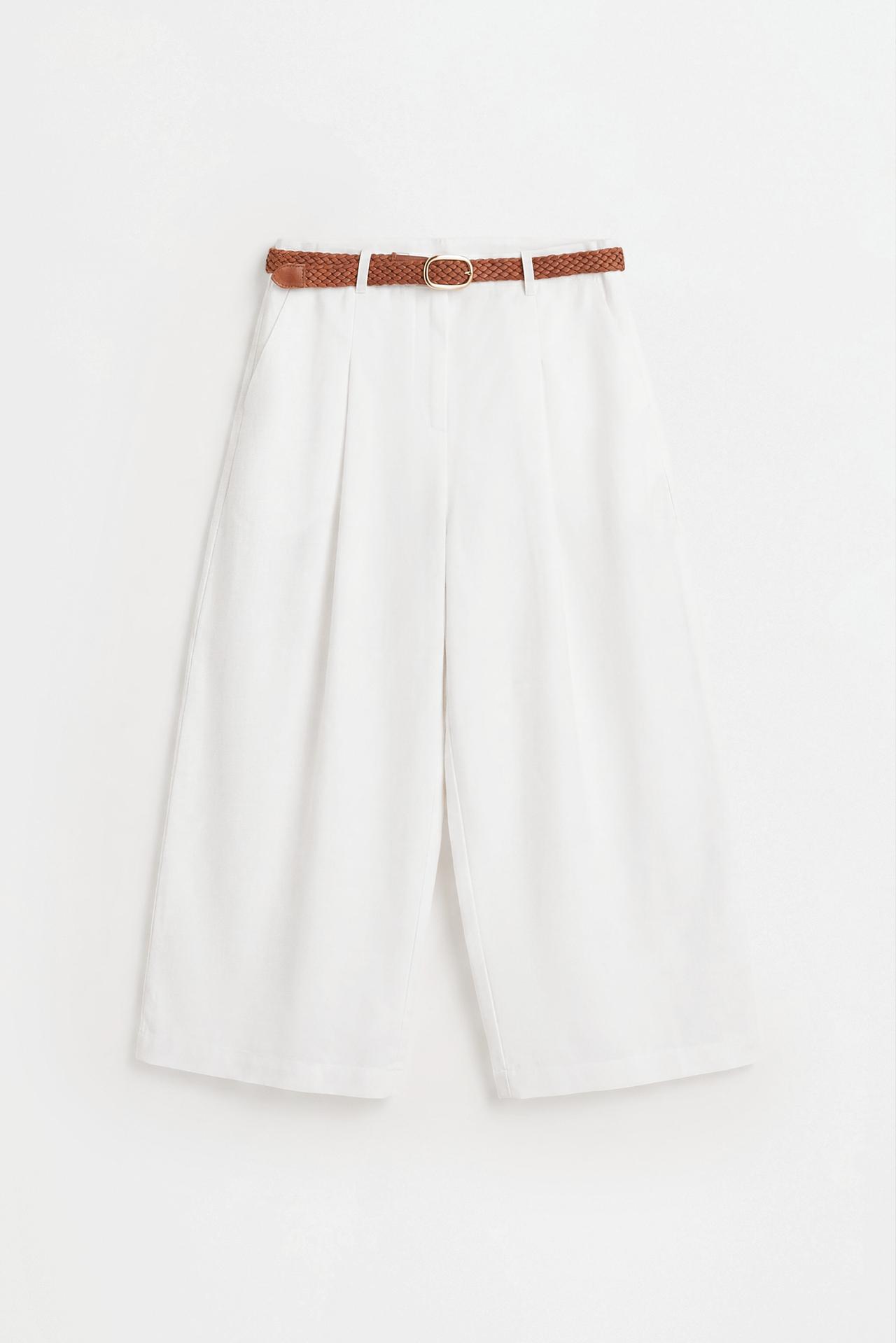 Barrel trousers with belt — WHITE