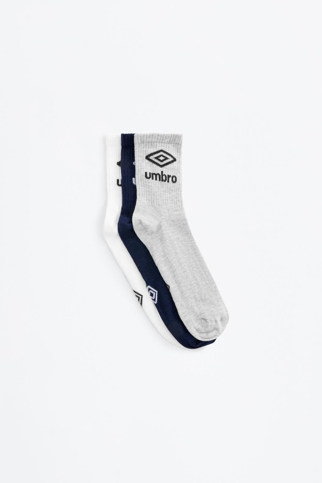 Conjunto de 3 pares de meias soquetes altas Umbro x Lefties