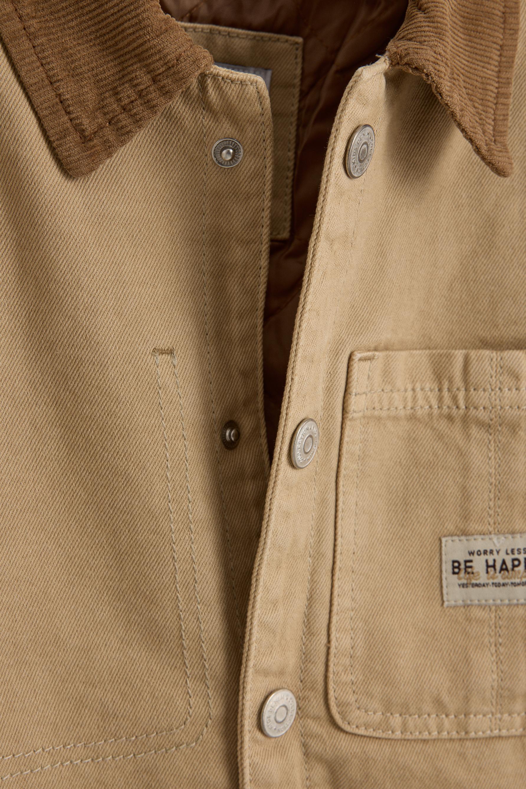 Quilted denim jacket — CAMEL