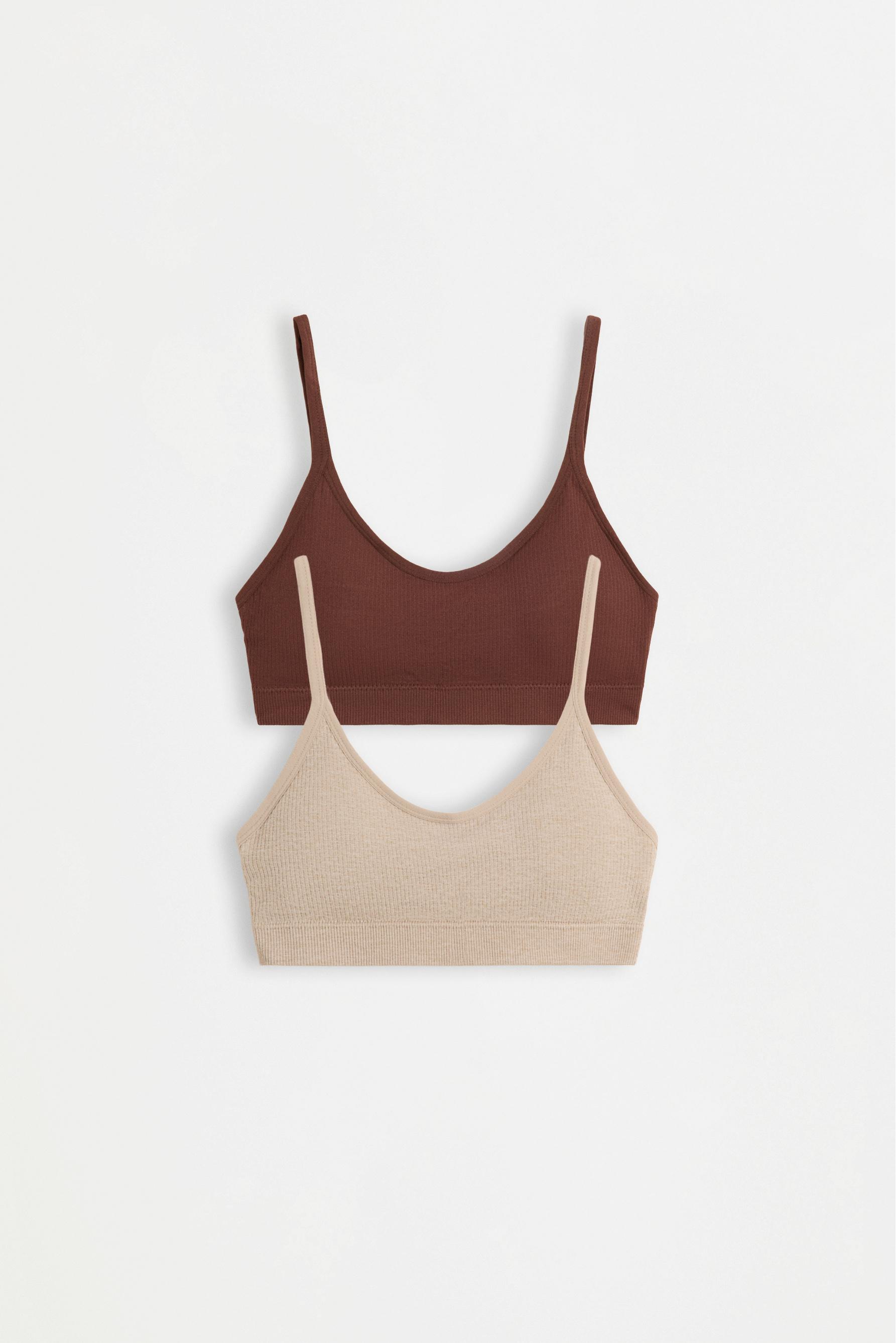 Seamless bra top (2-pack) — CHOCOLATE