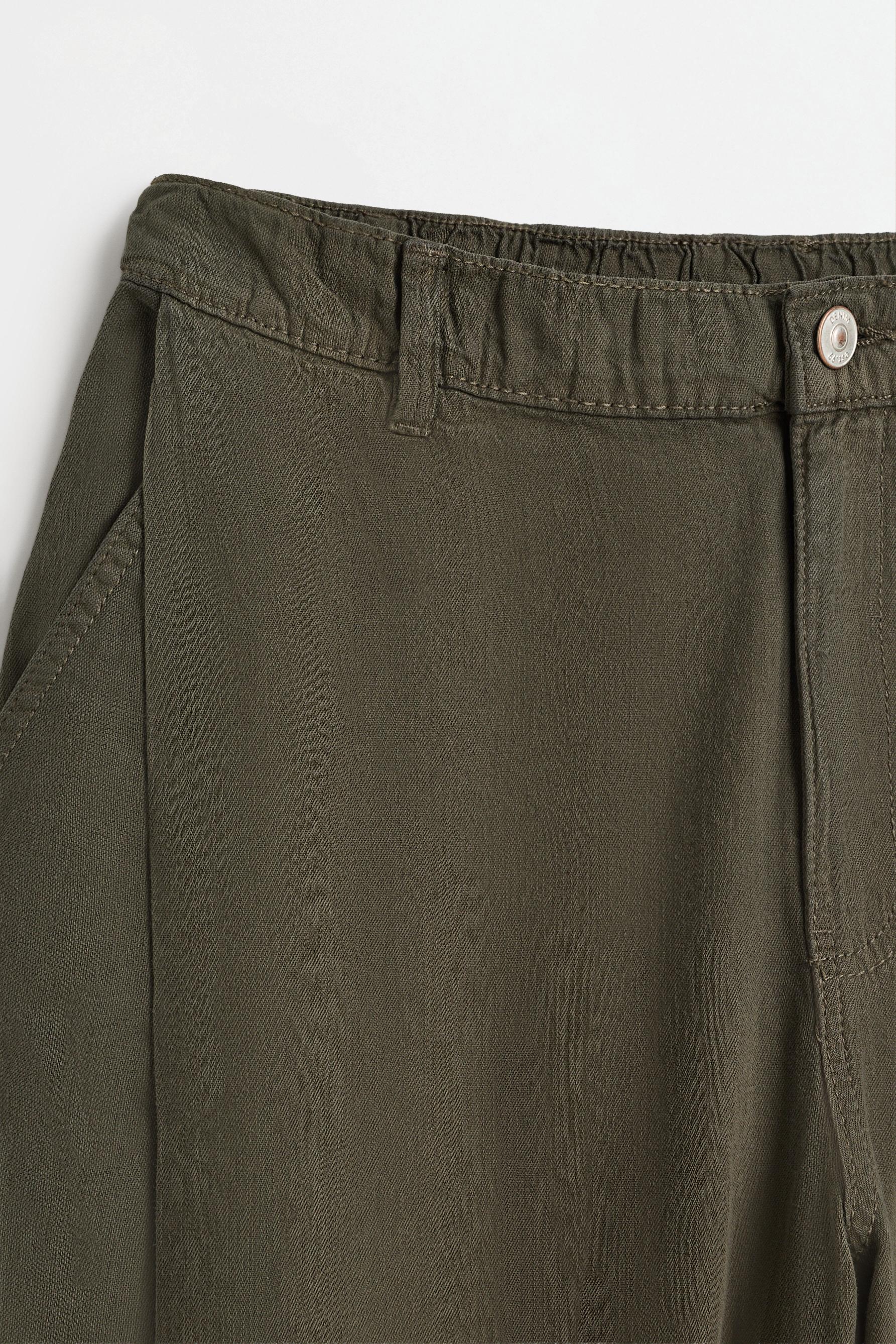 Barrel-leg darted trousers — KHAKI