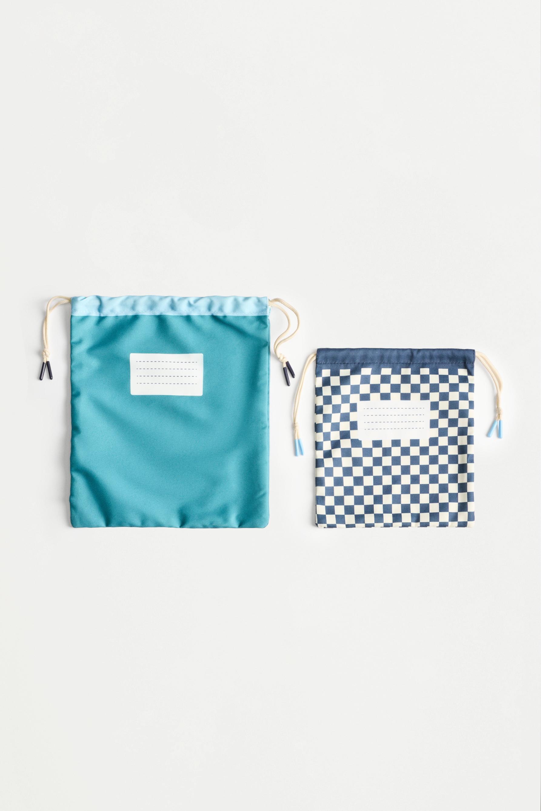 Adjustable bags with label (2-pack) — WHITE/GREEN
