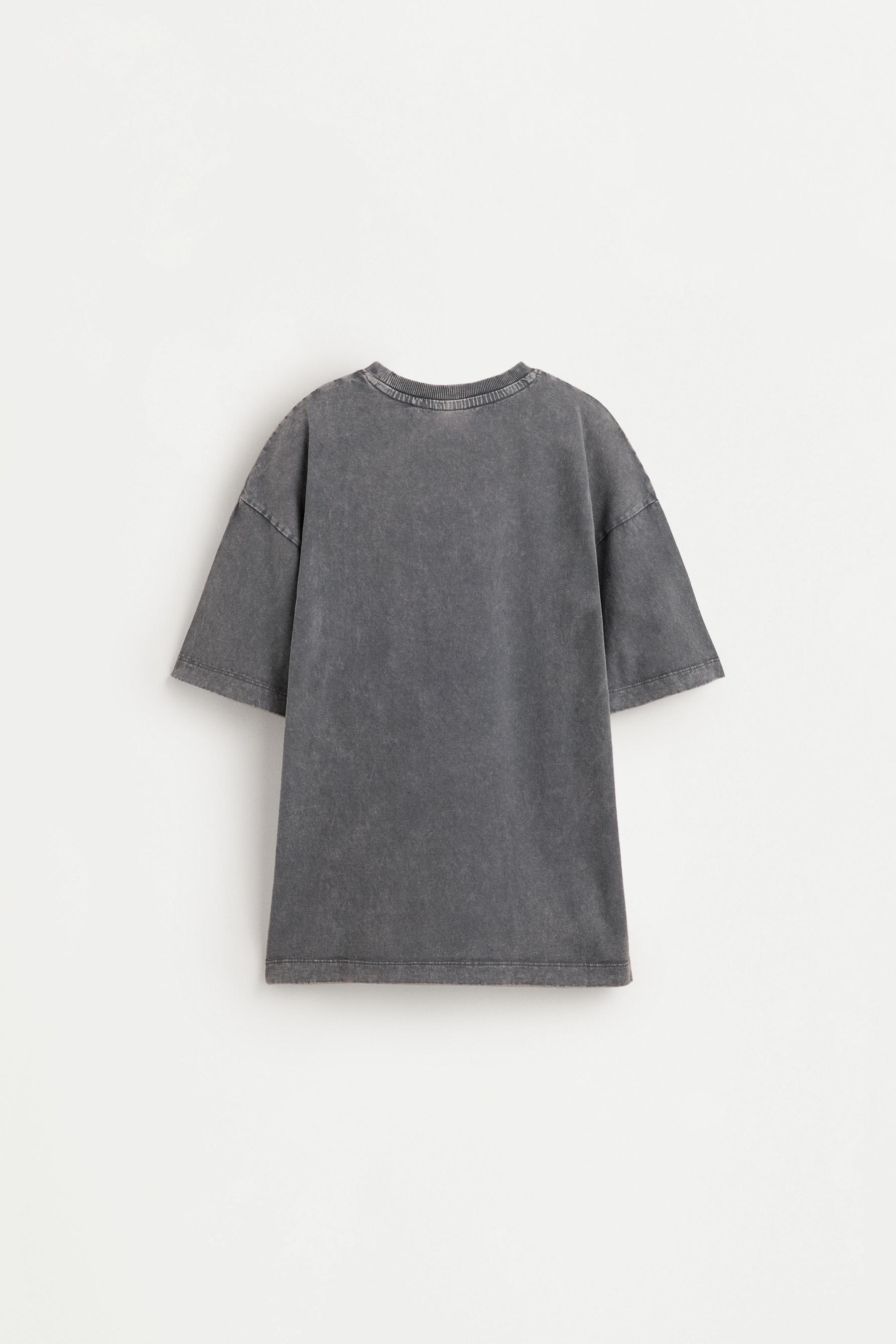 T-shirt with patch — BLUE GREY