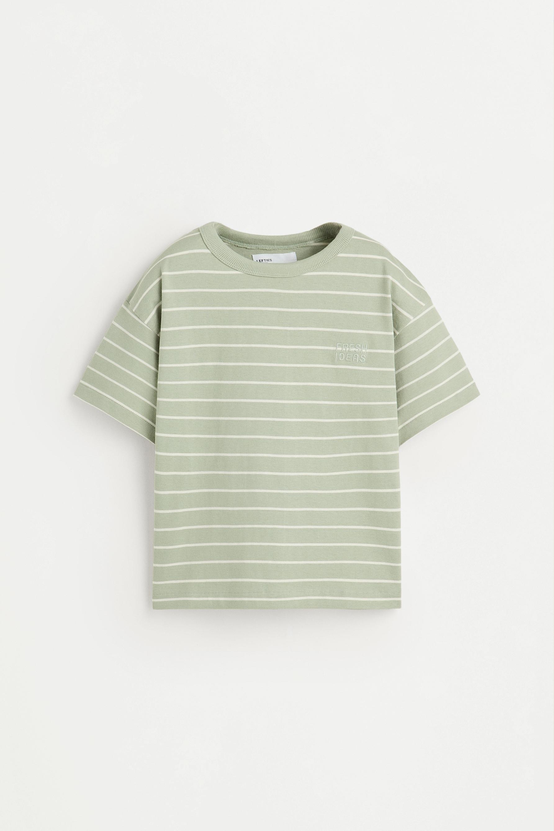 Heavy striped T-shirt — PALE KHAKI