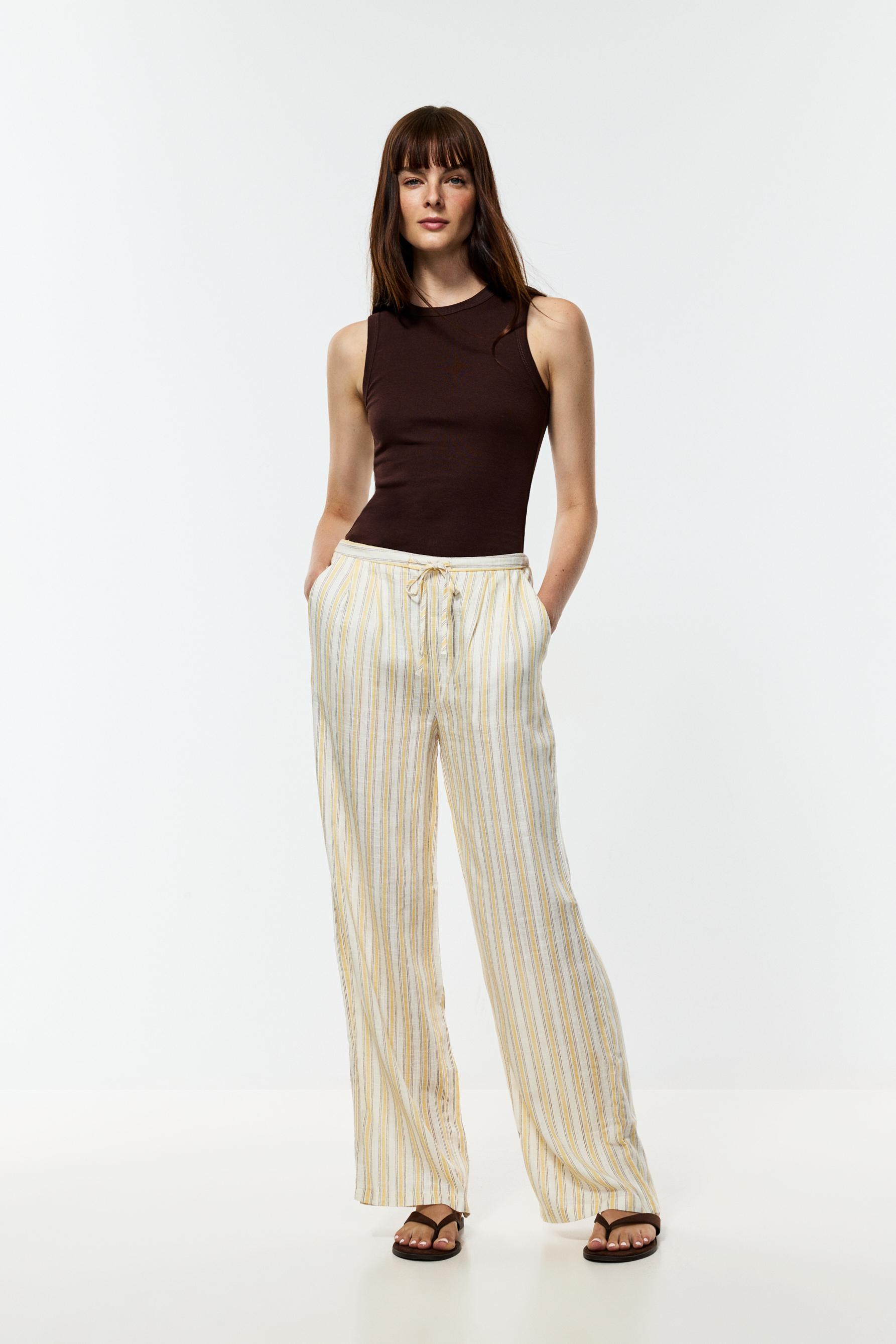 Rustic wide-leg trousers — MID YELLOW