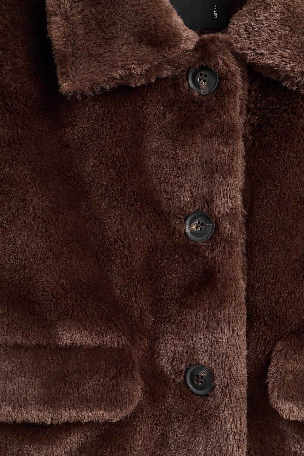 Faux fur jacket — DARK BROWN
