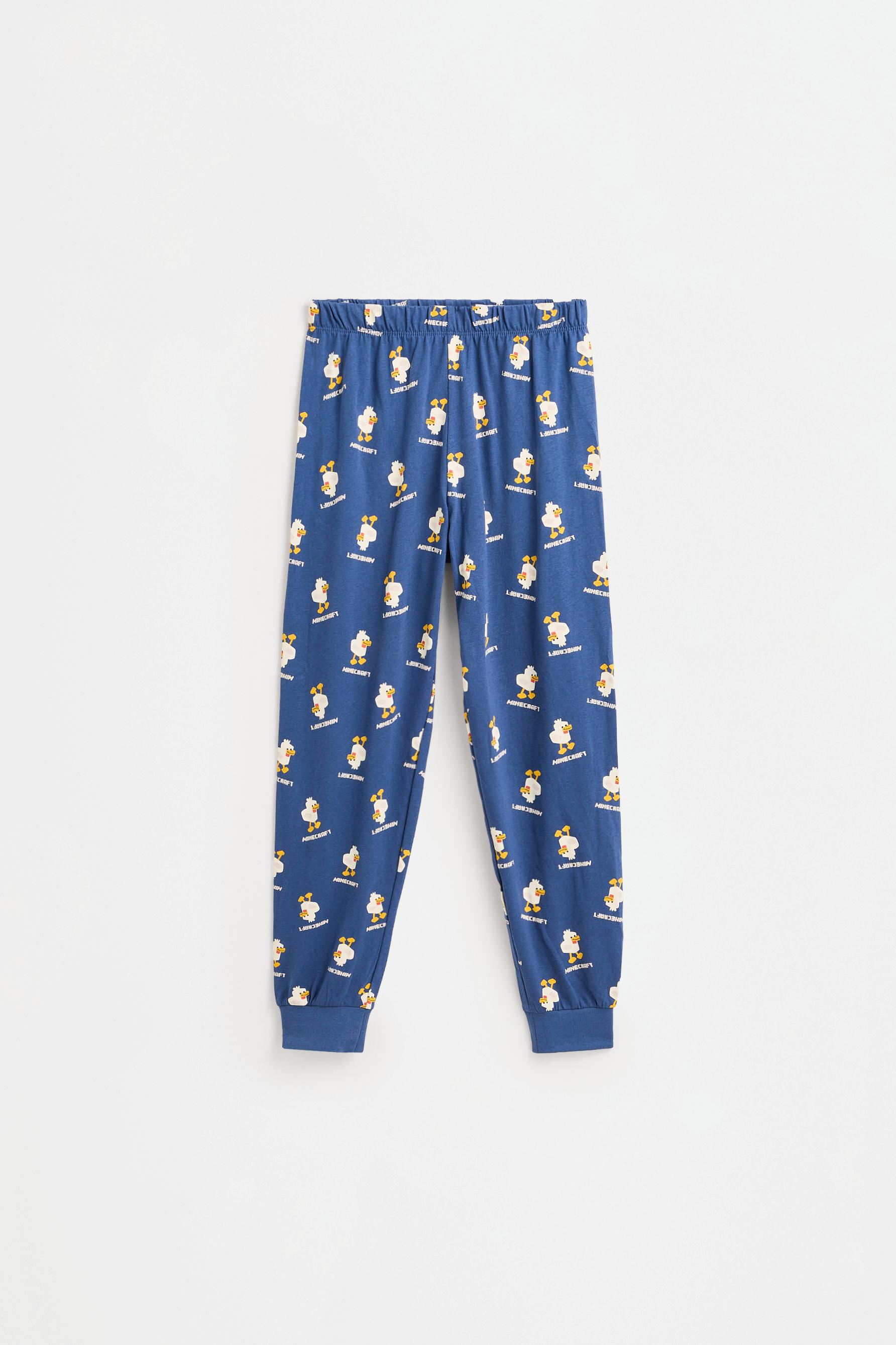 Minecraft long pyjamas with eye mask — BLUE