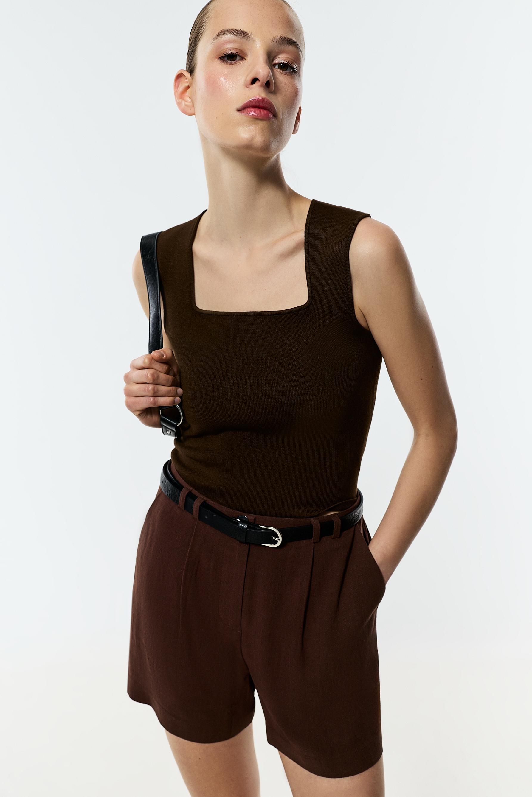 Basic knit top — CHOCOLATE