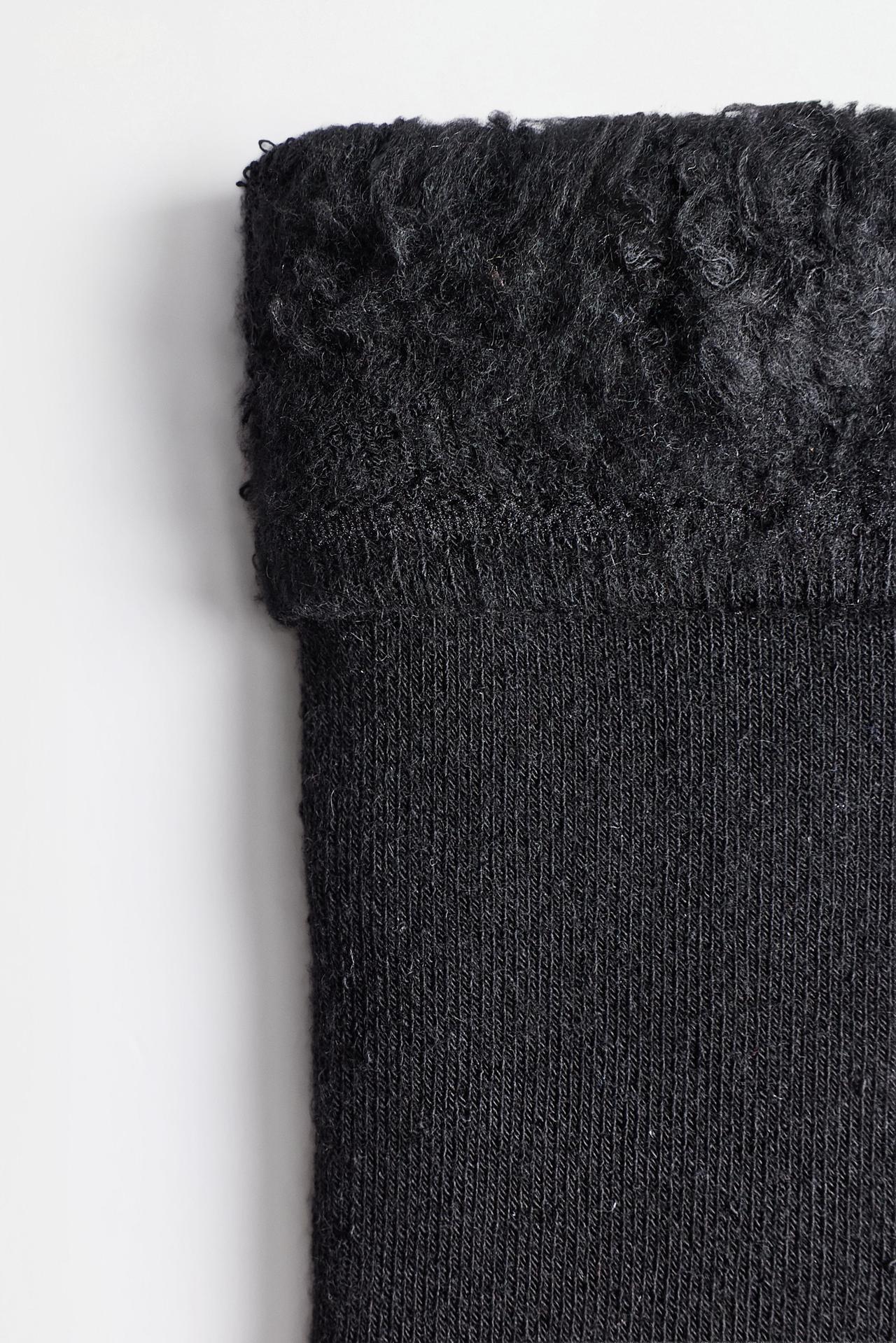 Terrycloth long socks (2-pack) — BLACK MARL