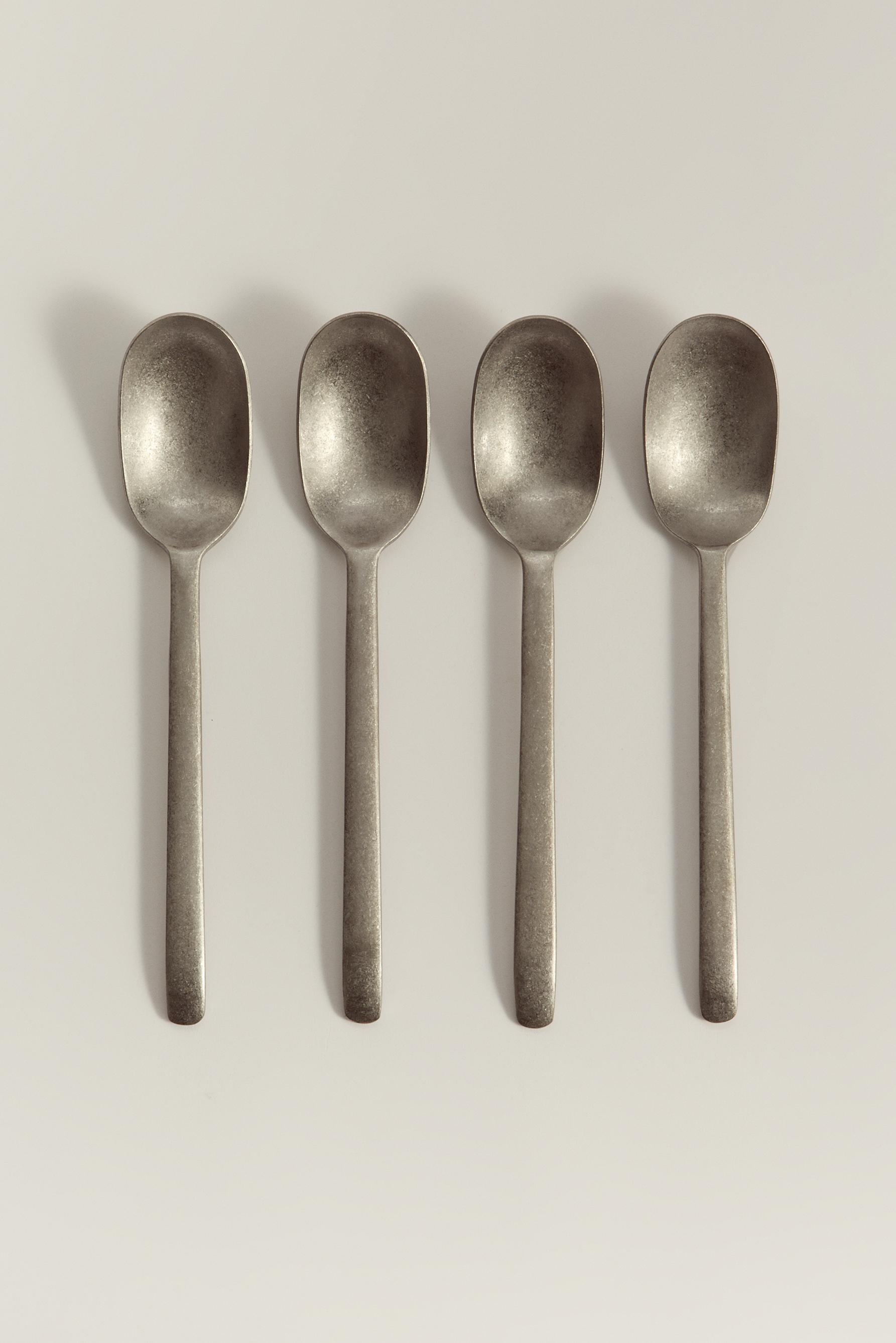 Pack 4 cucharas plata envejecida