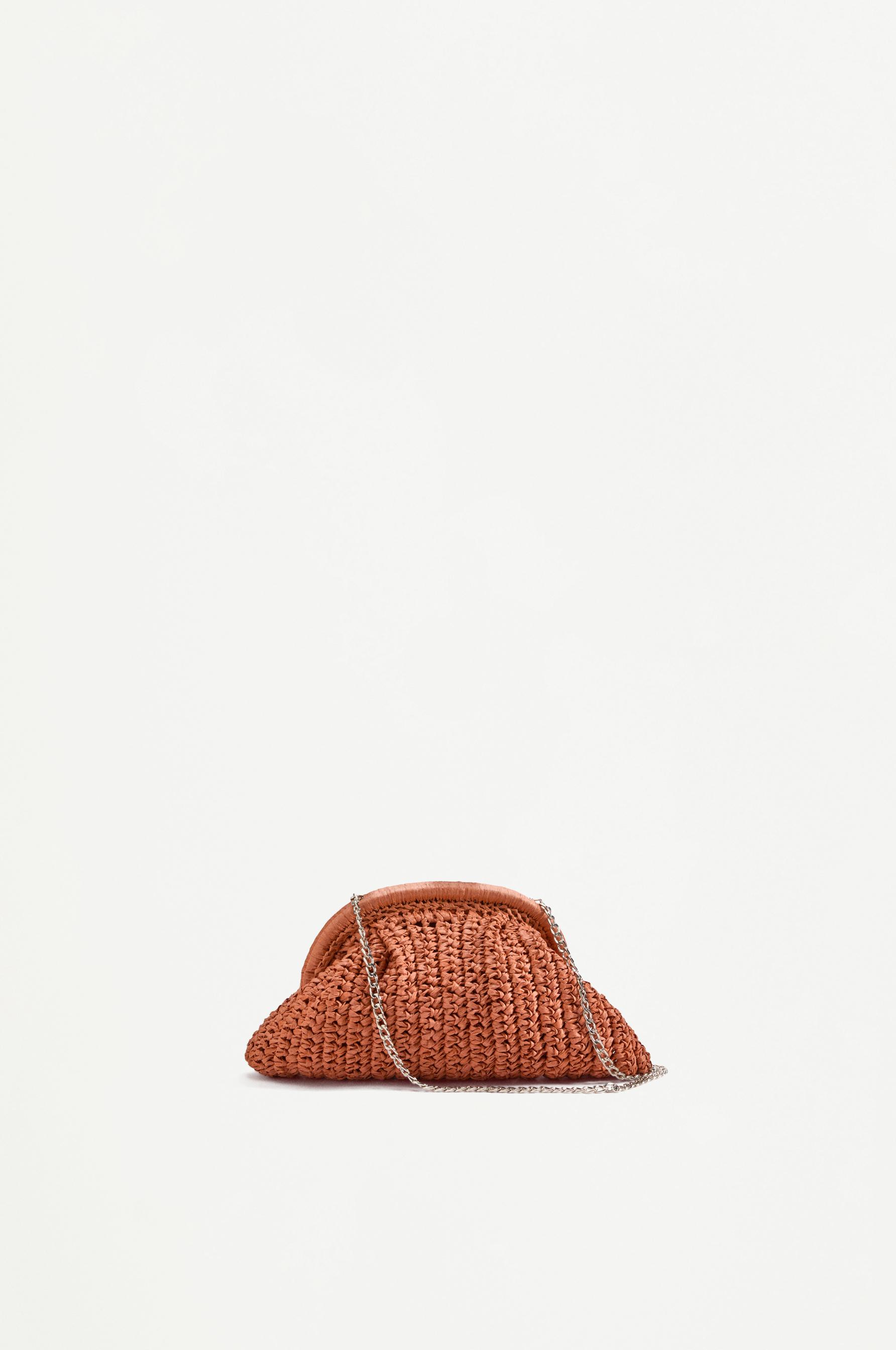 Natural effect clutch bag — ORANGE