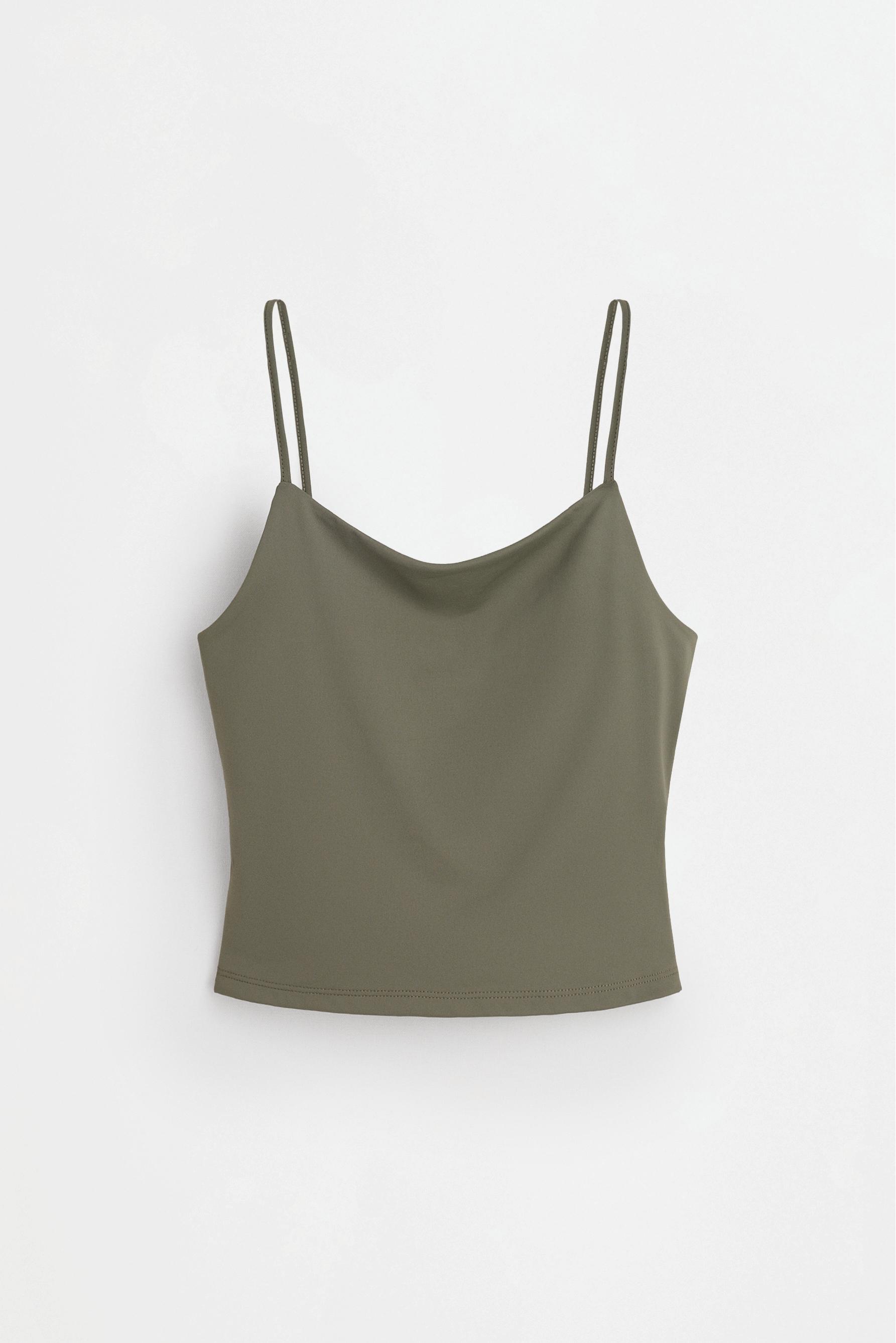 Polyamide strap top — KHAKI