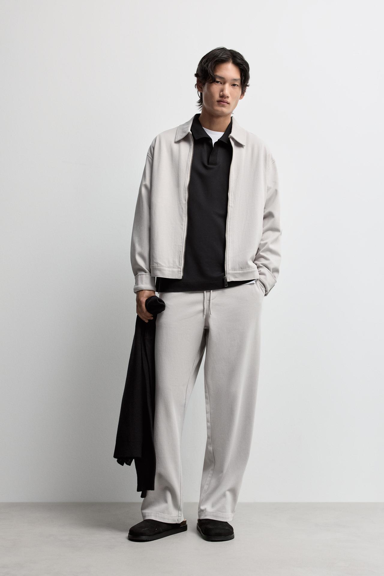 Zip-Up Overshirt — GREY