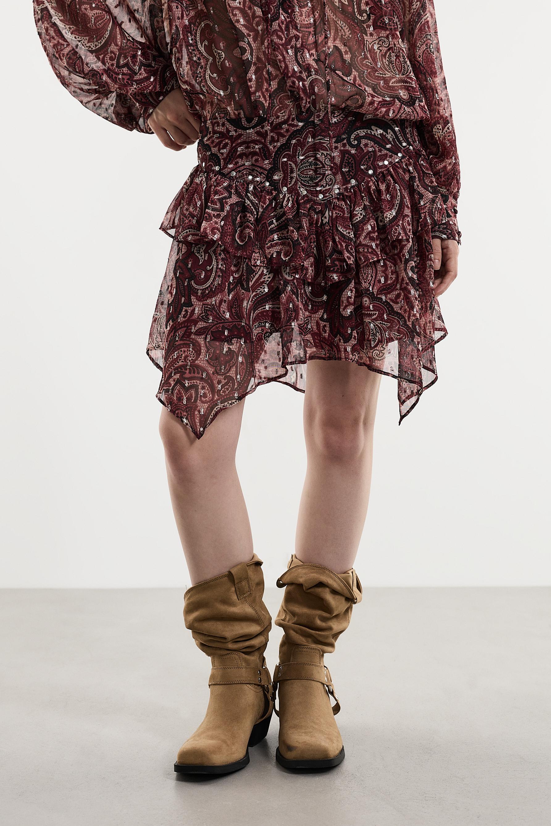 Short paisley skort — MAROON