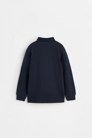 Basic long sleeve polo shirt — NAVY 2