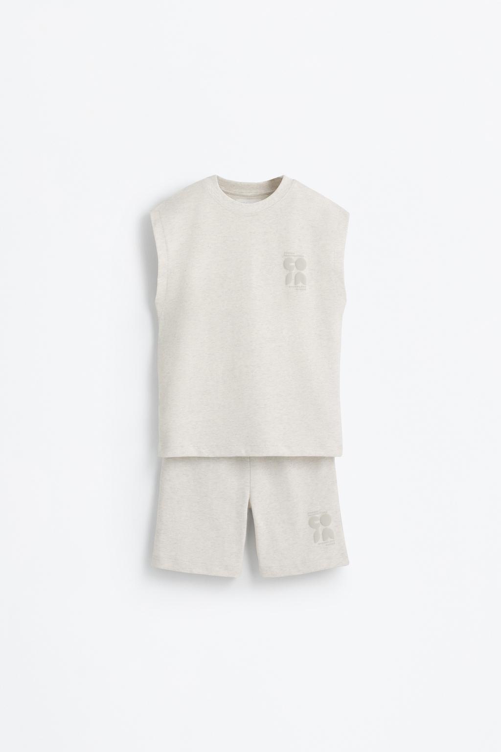 Heavy jersey tank top and Bermuda shorts co-ord