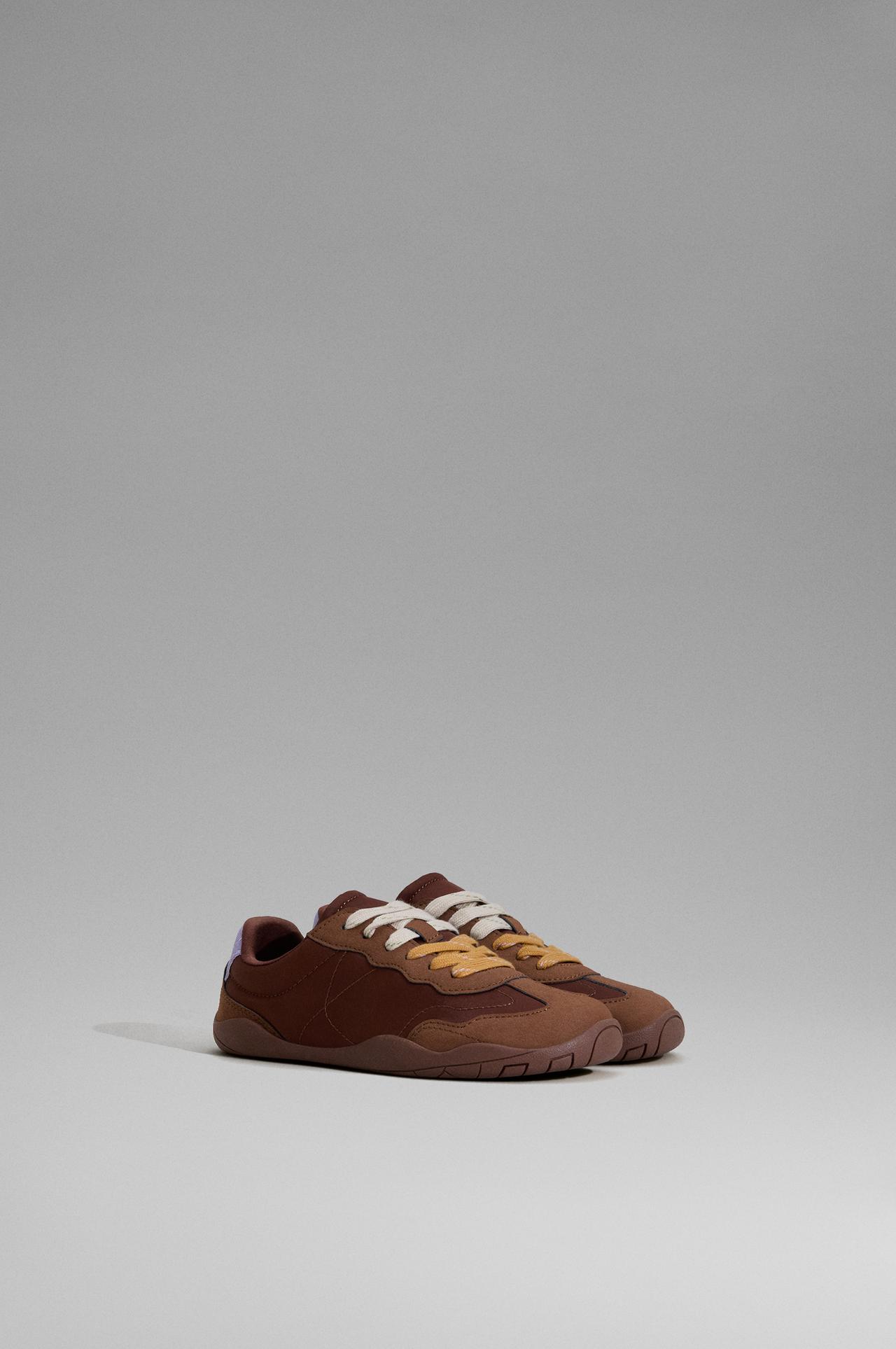 Combined barefoot sneakers — BROWN