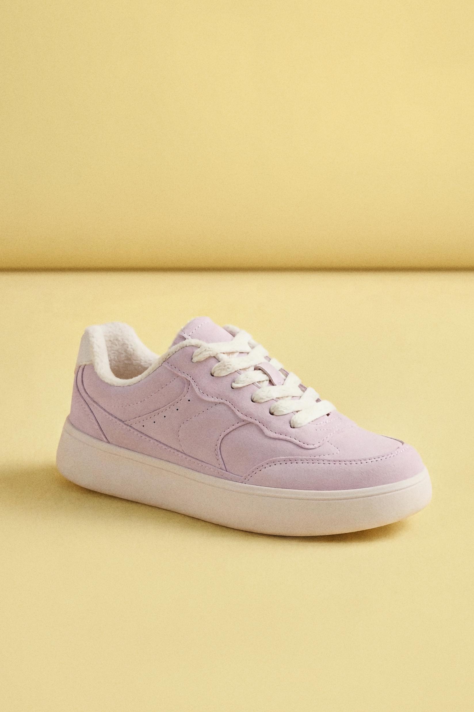 Sneakers with lace detail — PINK