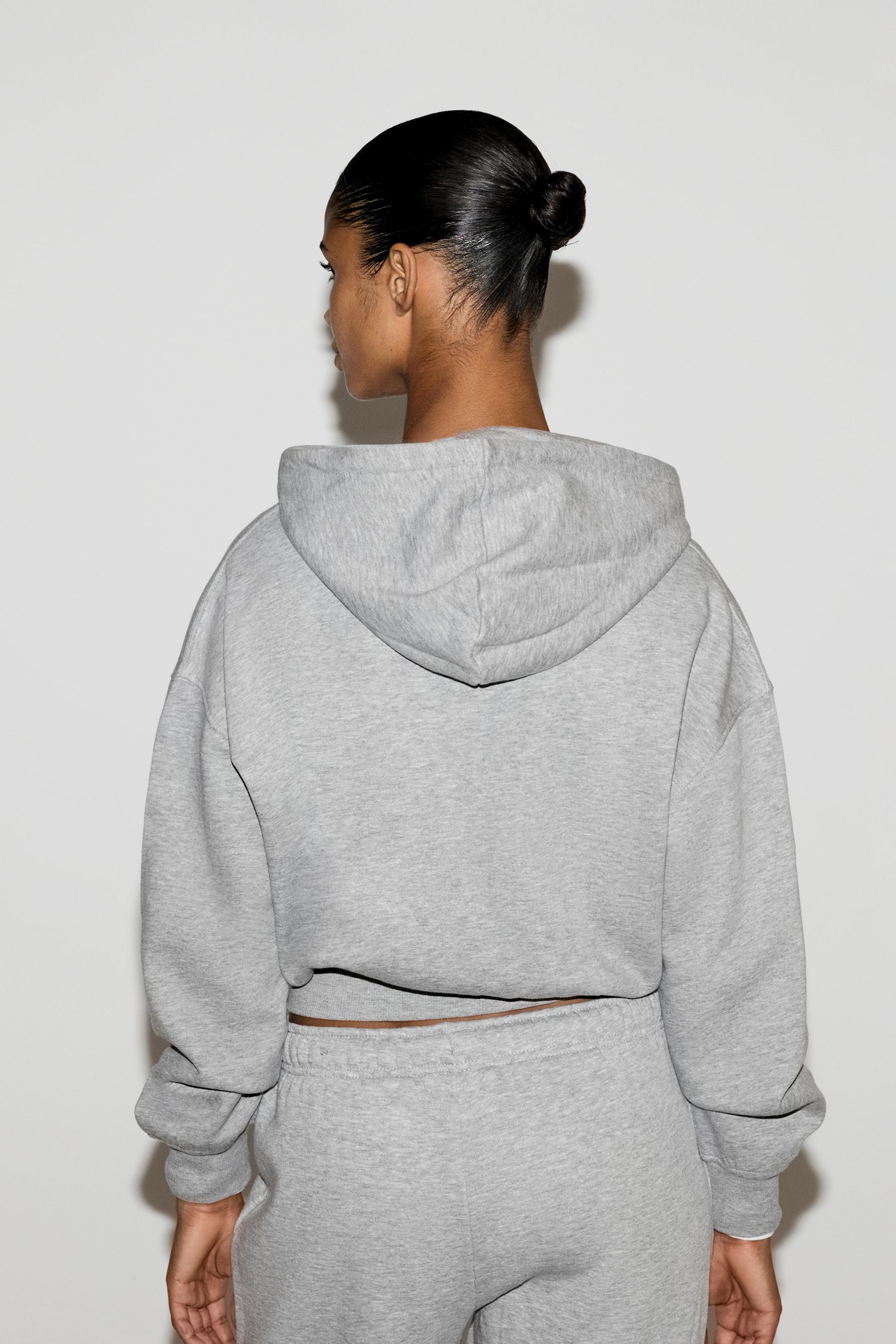 Basic zip-up sweatshirt — GREY MARL