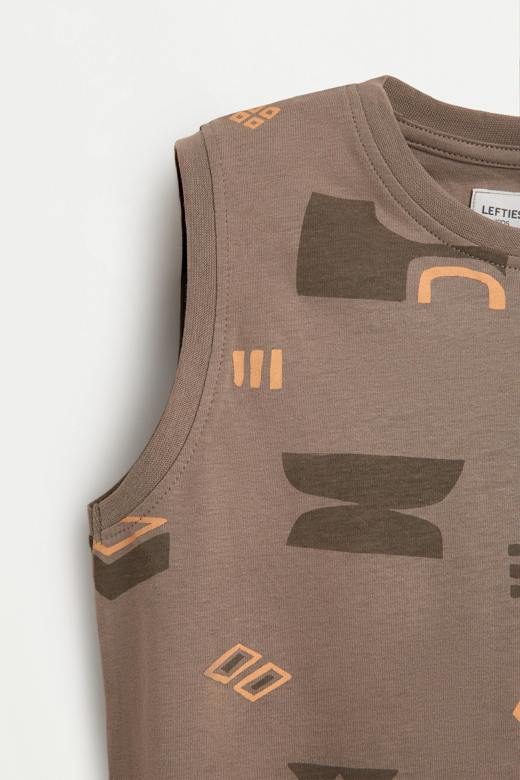 Pack of 2 assorted sleeveless T-shirts — TANGERINE
