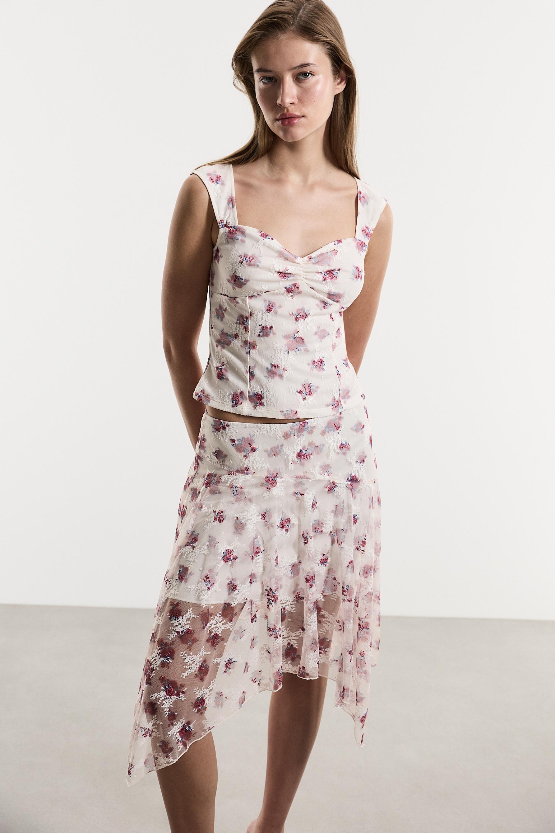 Floral print top — OFF WHITE