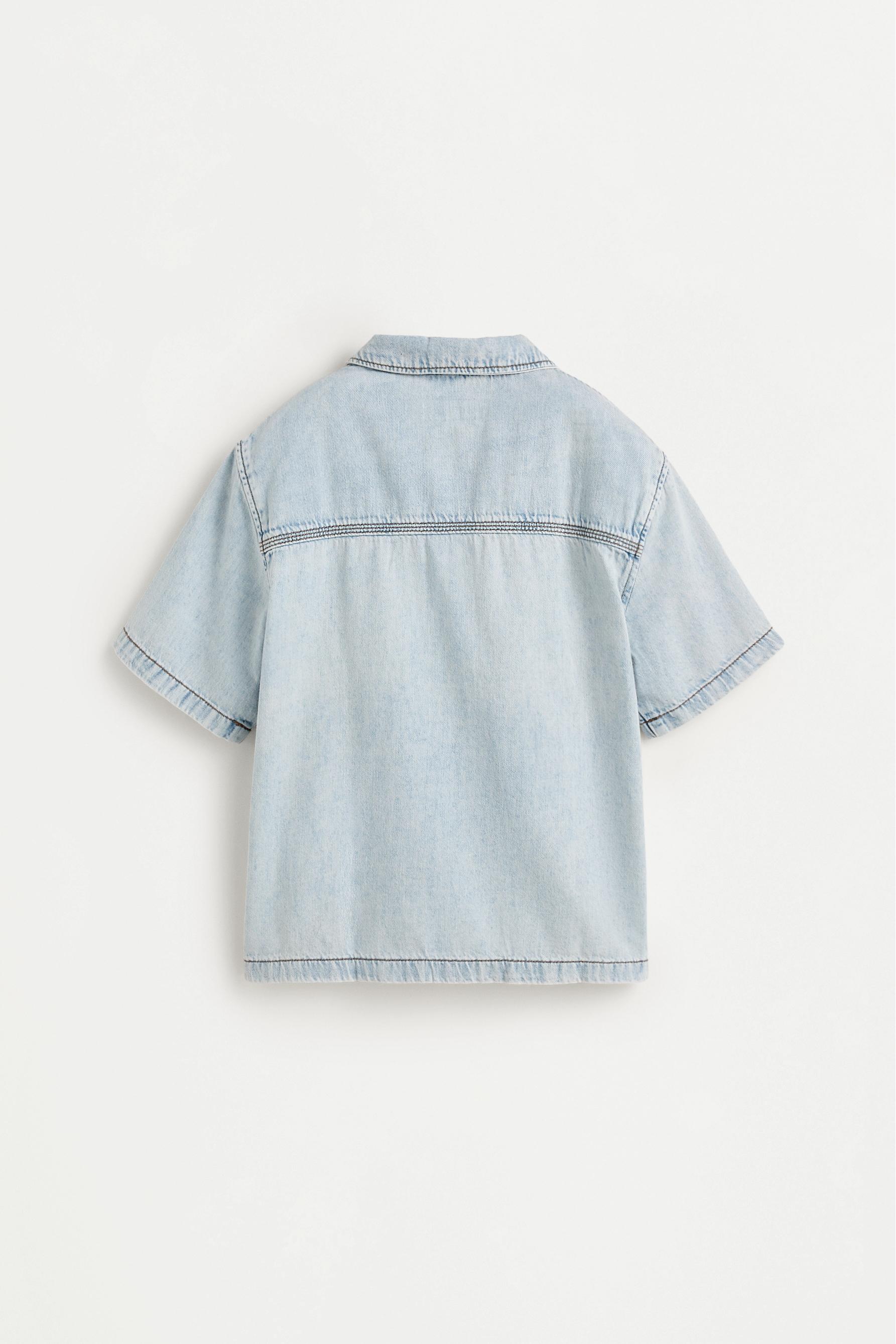 Denim resort shirt — PALE BLUE