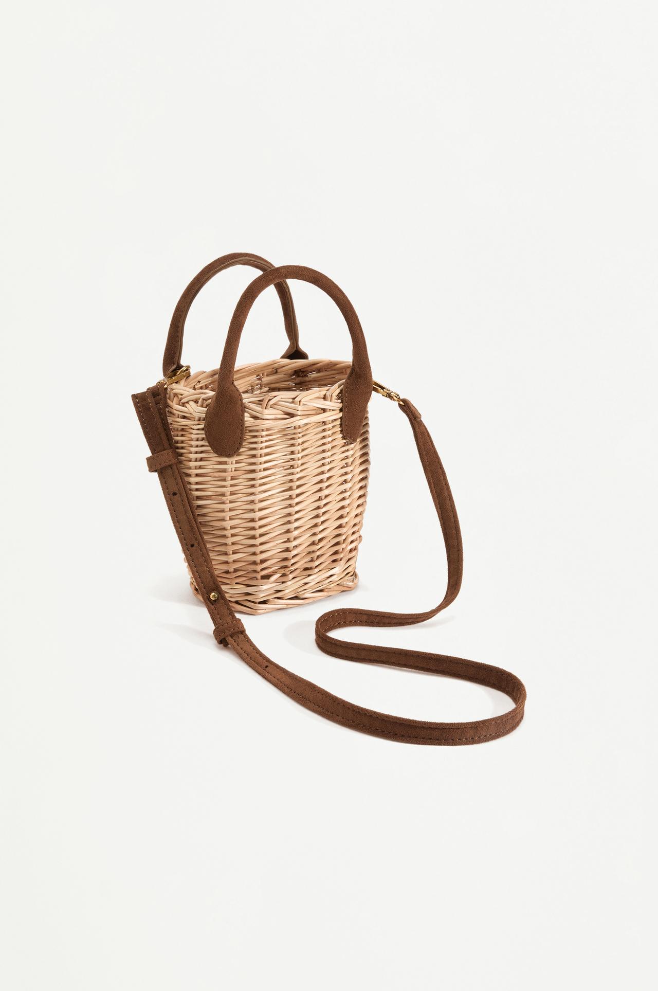 Mini basket bag — BEIGE
