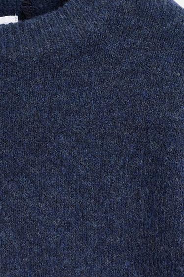 Fluffy knit sweater — BLUE MARL 4