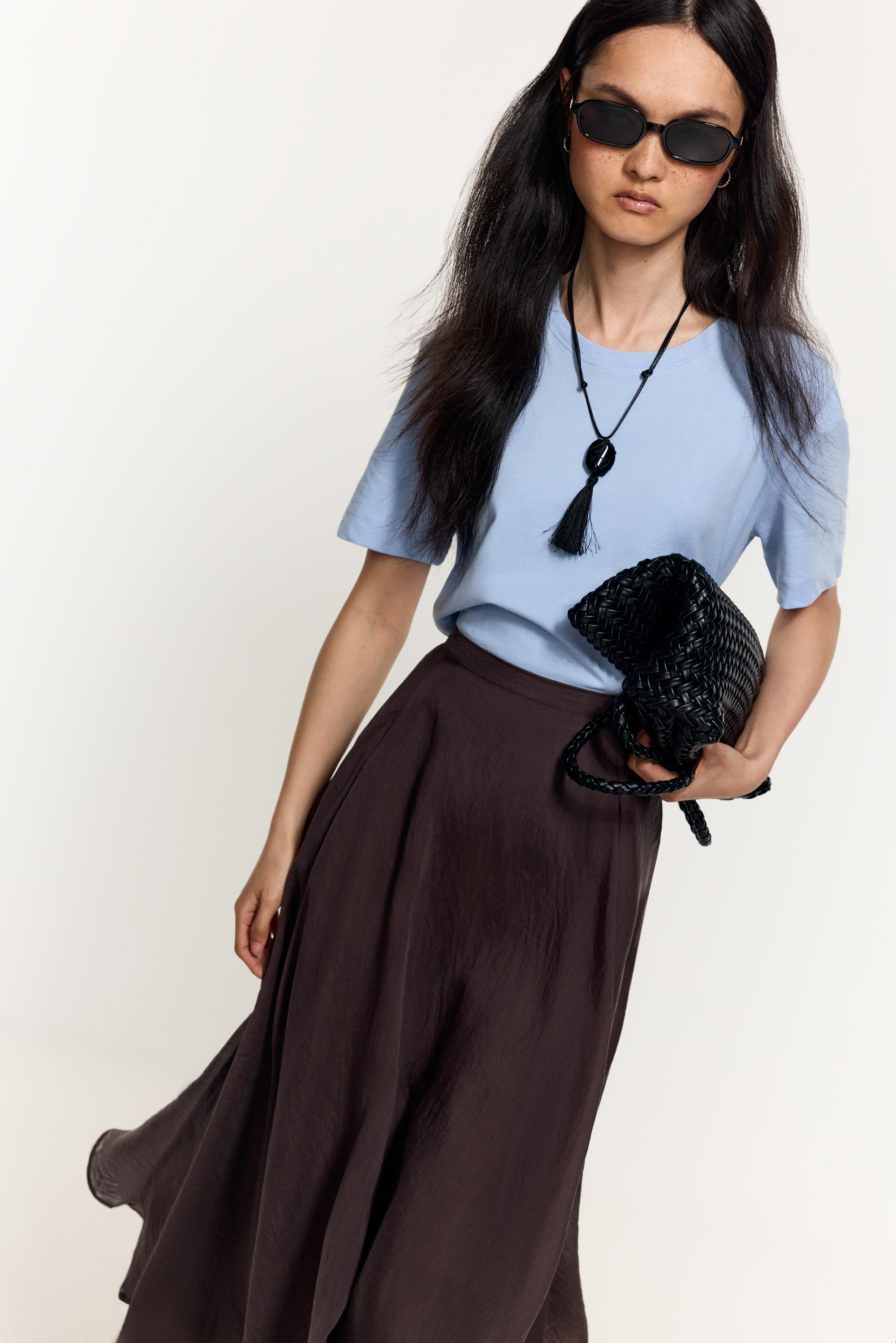 Basic round neck T-shirt — SKY BLUE